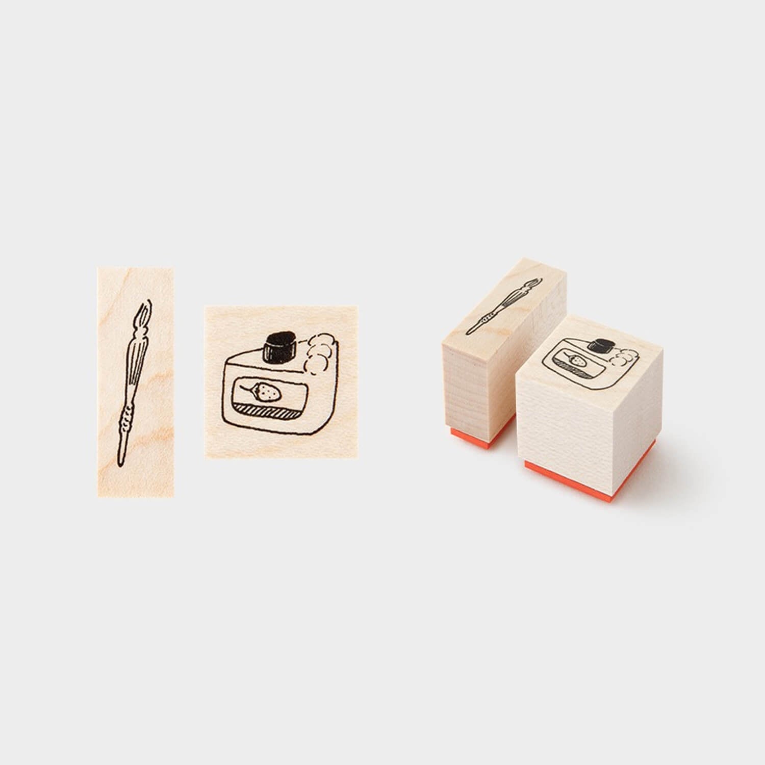 Touch and Flow × Tobimatsu Shoichiro – Cake & Glass Pen Fork Stamp Set