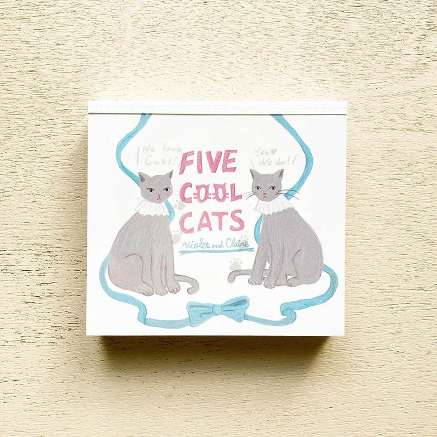 Violet & Claire Memo Block - Five Cool Cats
