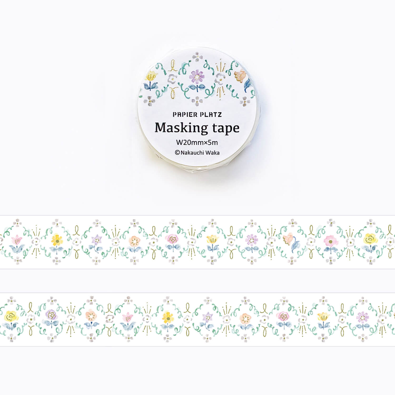 Waka Nakauchi Masking Tape – Flowers Bloom (Gold Foil)