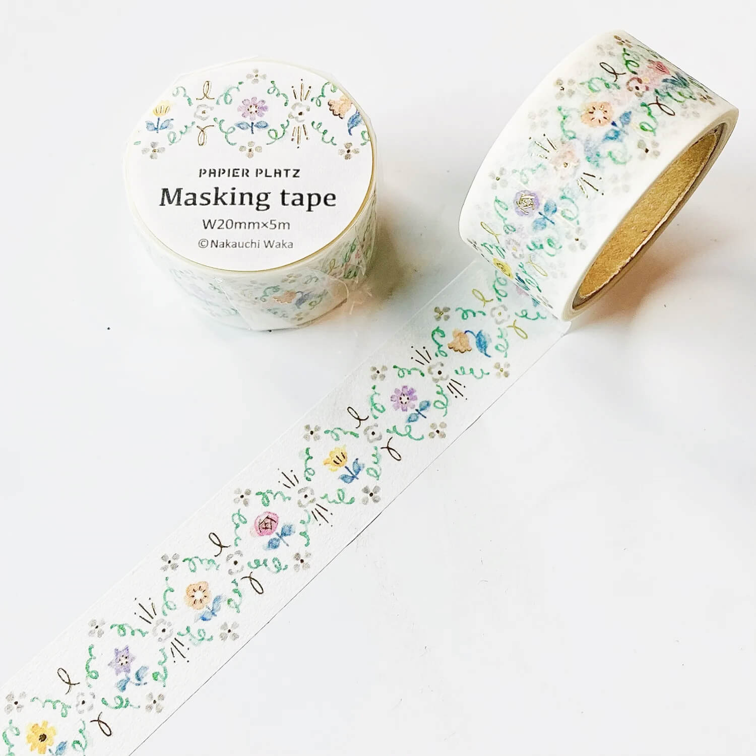 Waka Nakauchi Masking Tape – Flowers Bloom (Gold Foil)