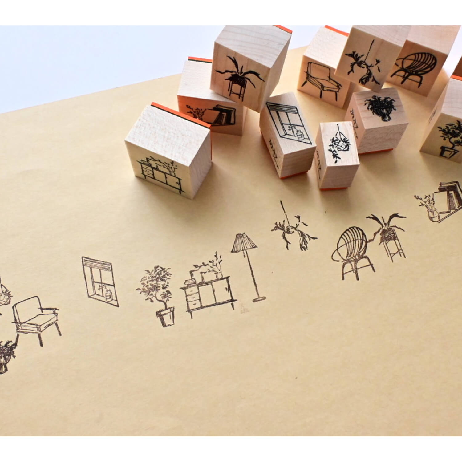 Window with Houseplant Rubber Stamp