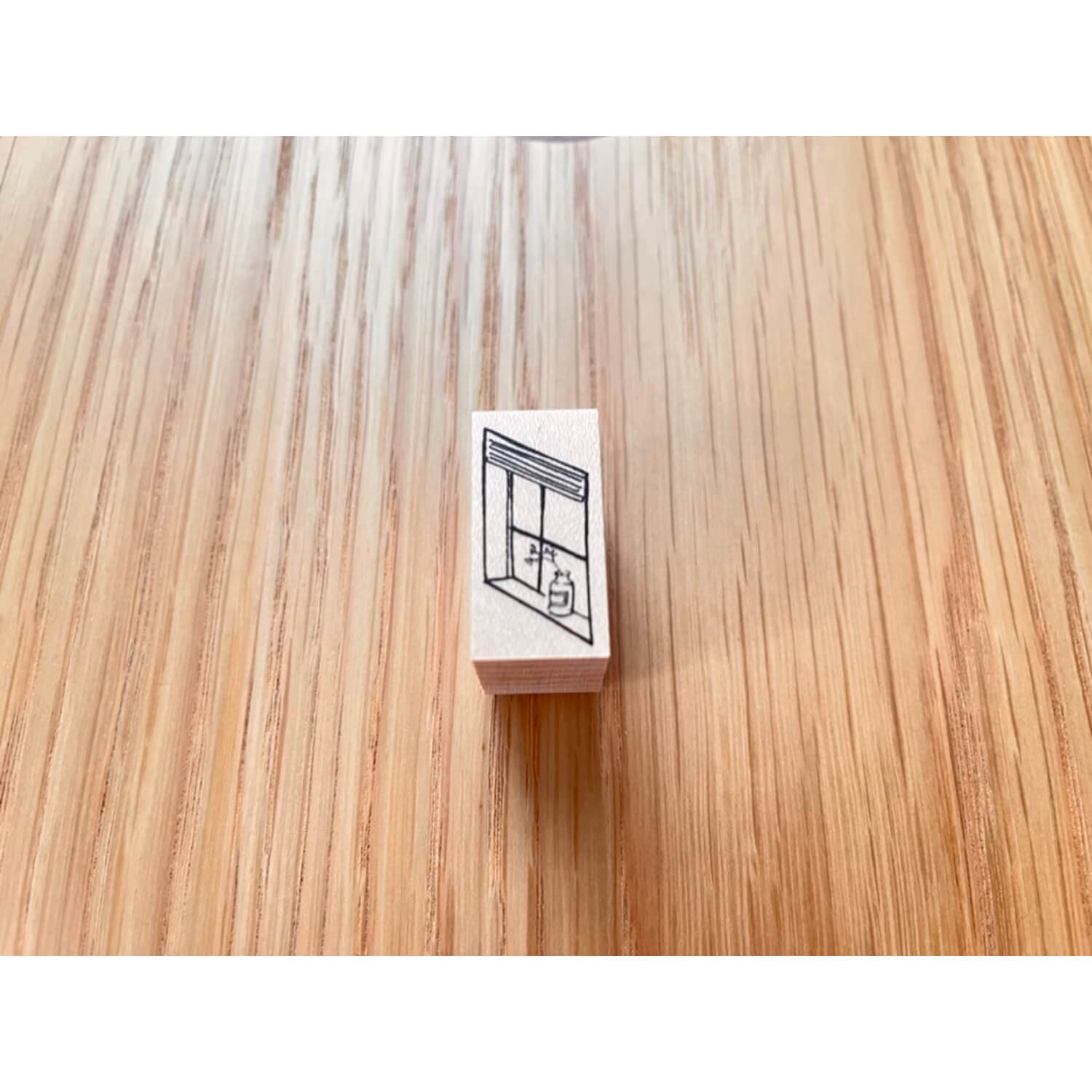 Window with Houseplant Rubber Stamp