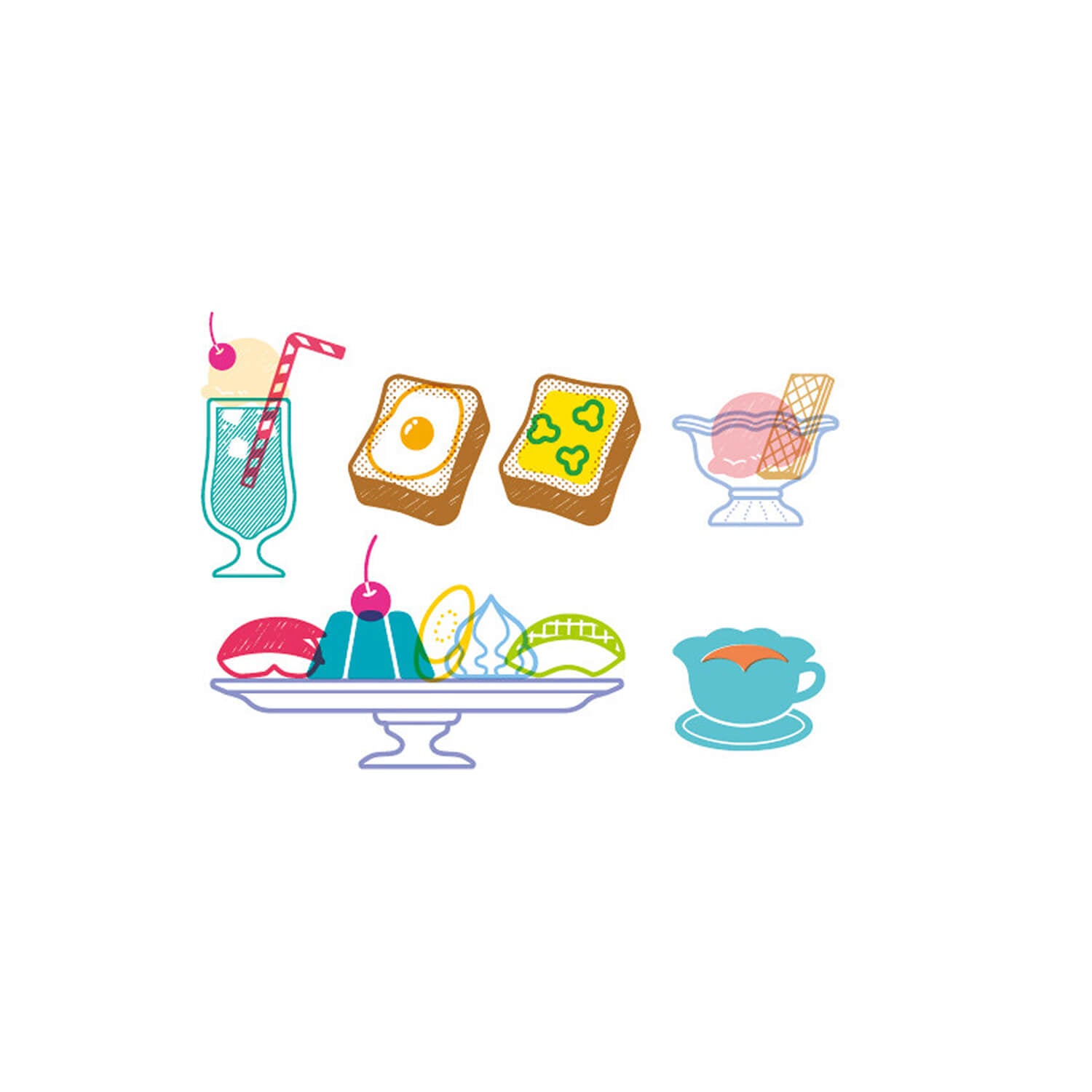 World Craft Clear Stamp – Retro Café Set
