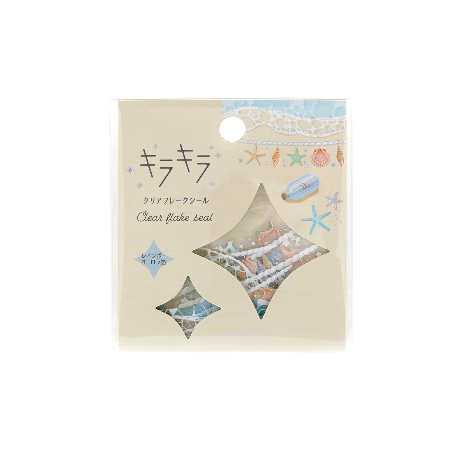 World Craft Kirakira Clear Flake Stickers – Beach & Shell