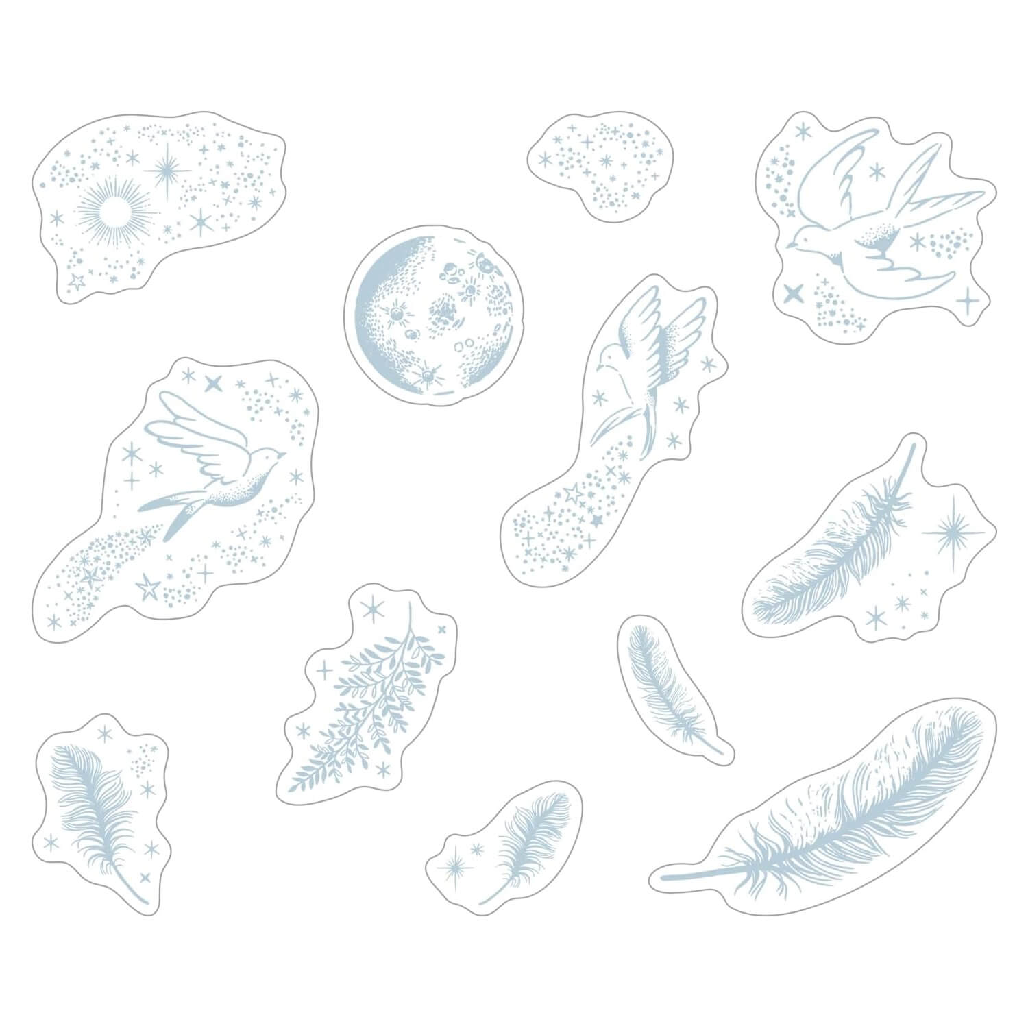 World Craft Kirakira Clear Flake Stickers – Birds