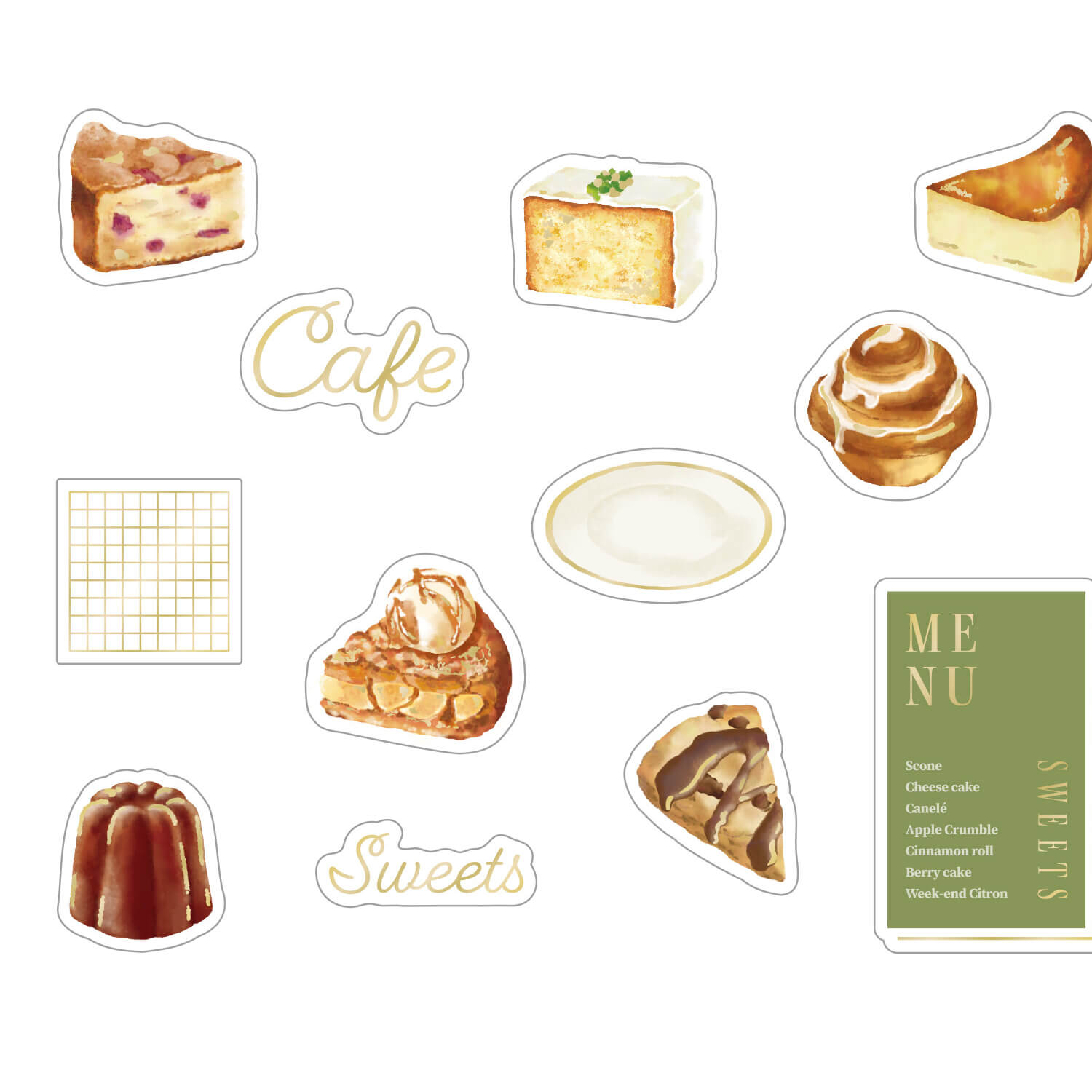 World Craft Kirakira Clear Flake Stickers – Cafe Sweets
