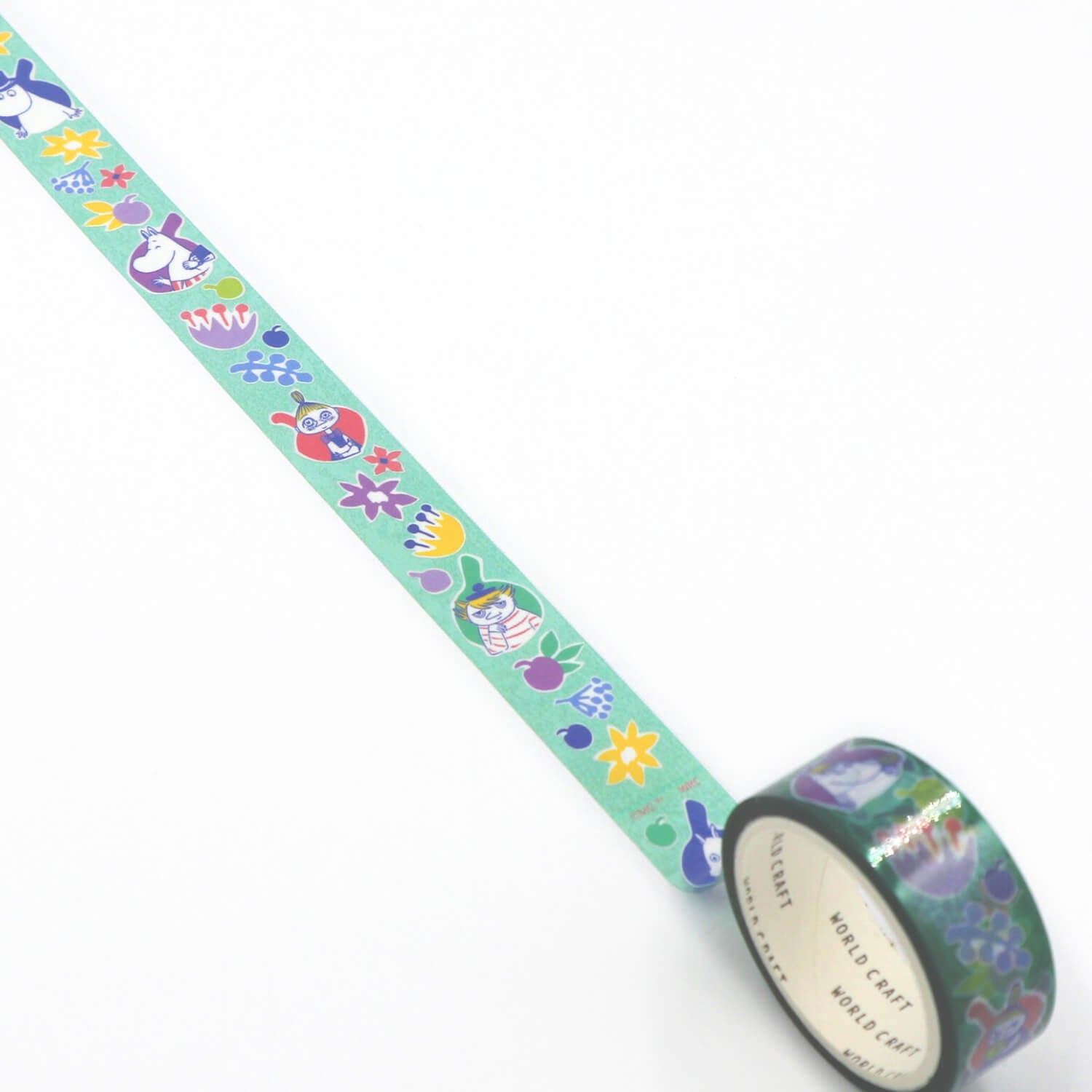 World Craft x Moomin Clear Tape – Flower Light Green