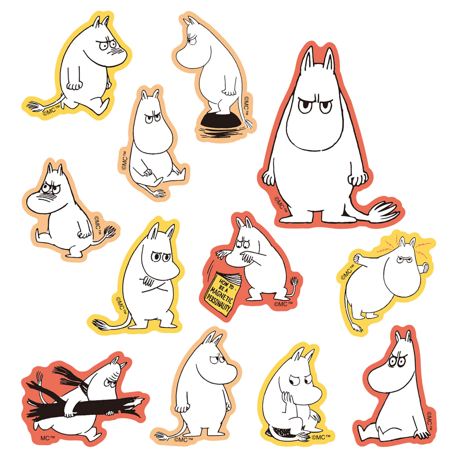 World Craft x Moomin Face Flake Stickers – Angry