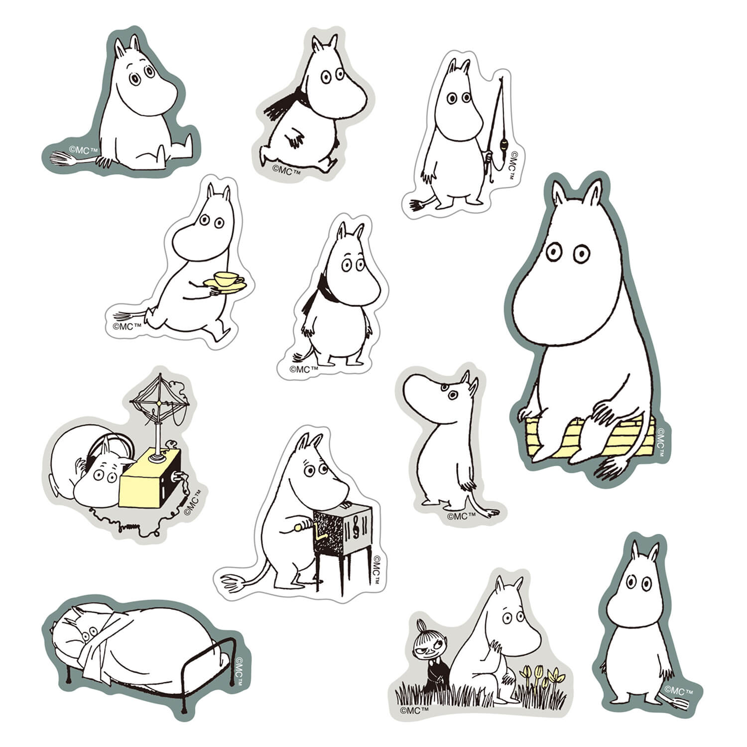 World Craft x Moomin Face Flake Stickers – Ennui