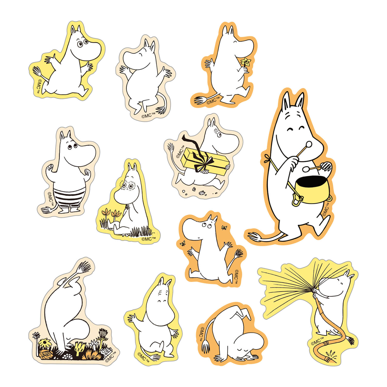 World Craft x Moomin Face Flake Stickers – Happy