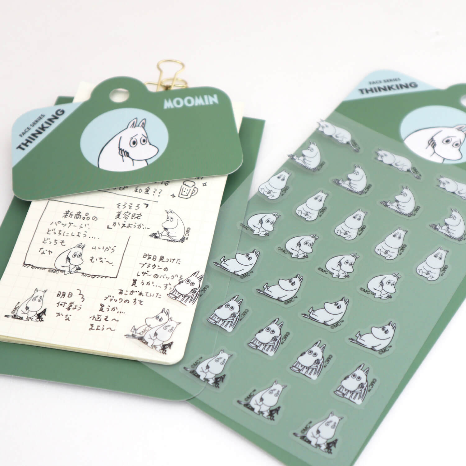World Craft x Moomin Face Sheet Stickers – Thinking