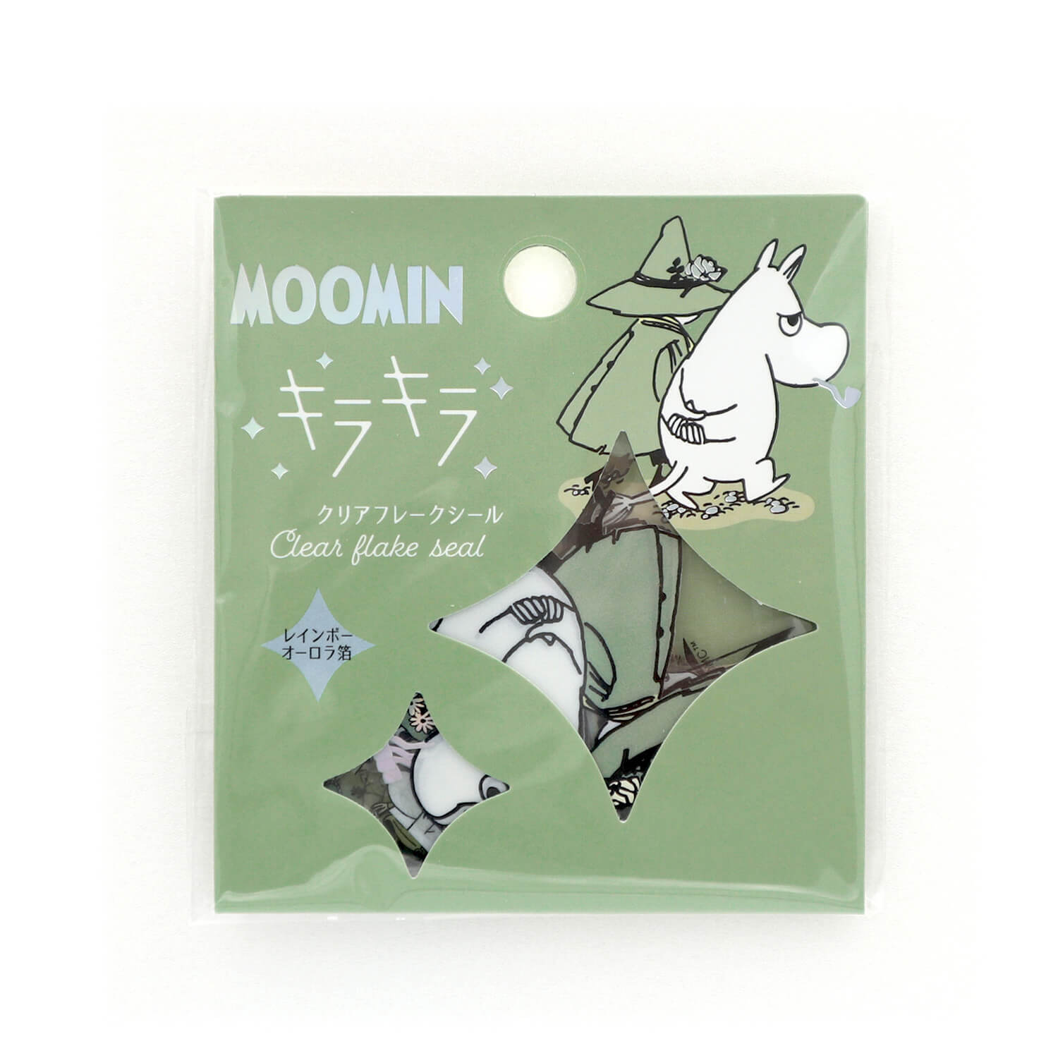 World Craft x Moomin Foiled Kira Kira Flake Stickers – Moomin & Snufkin