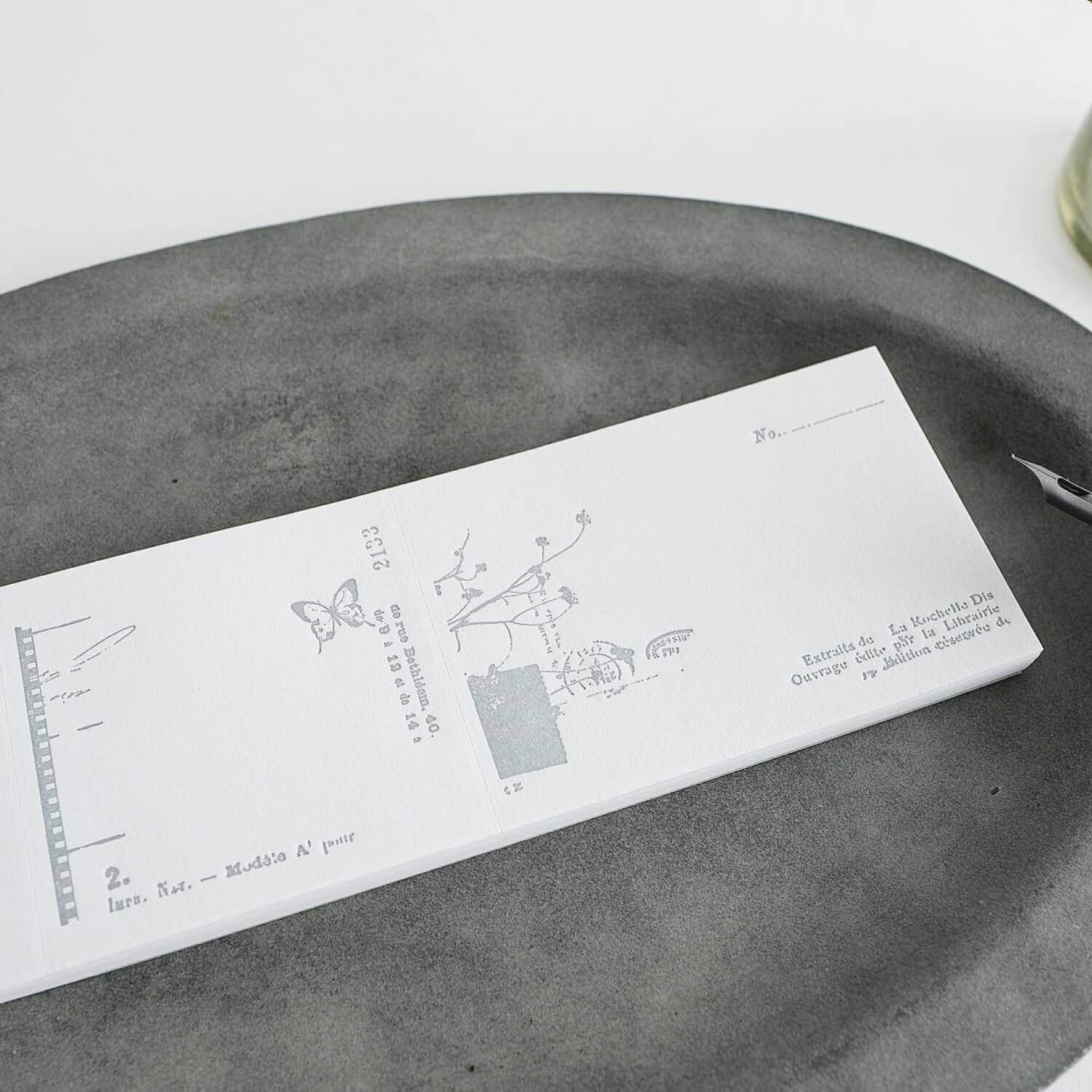 Yohaku Letterpress Memo Pad – Nostalgy Grey