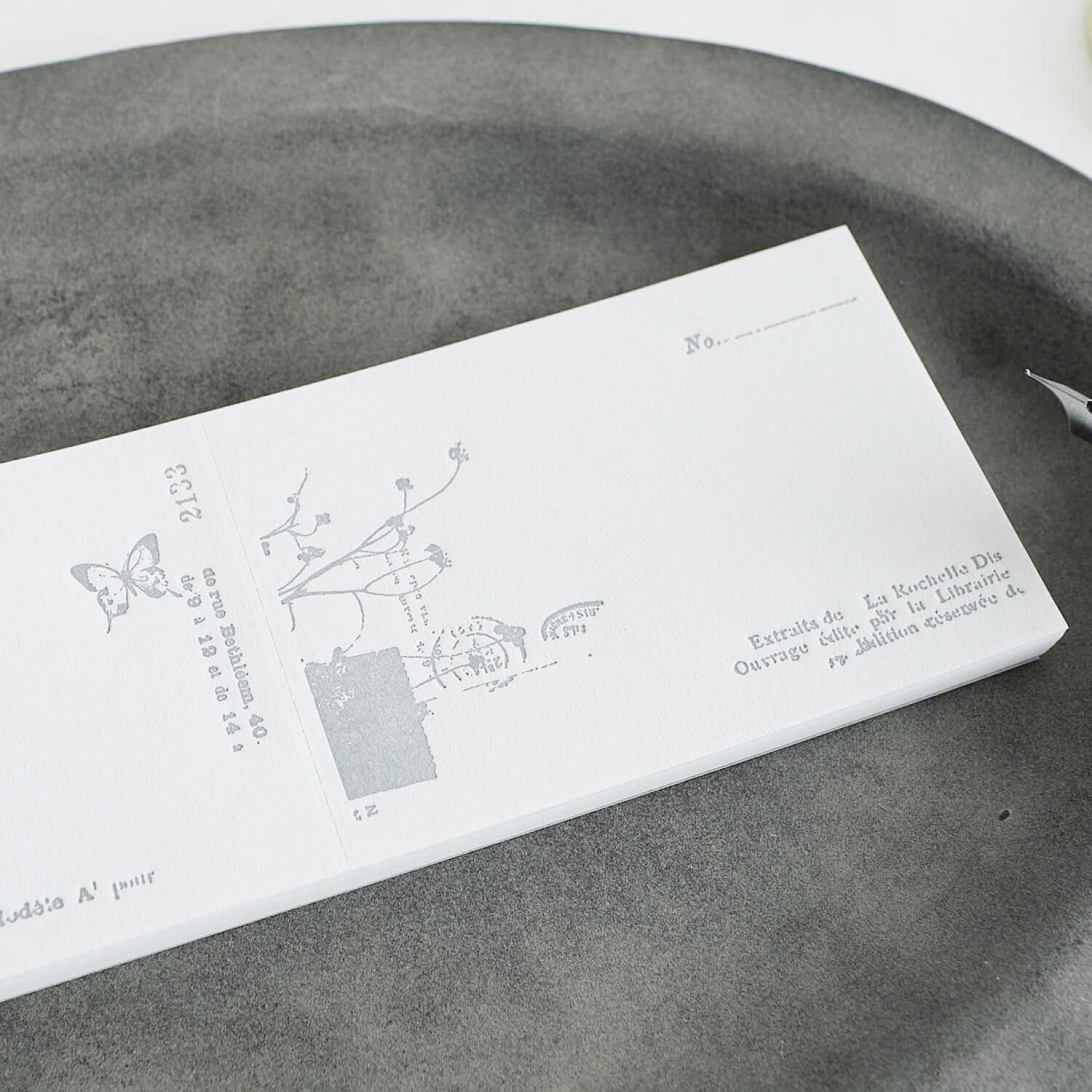Yohaku Letterpress Memo Pad – Nostalgy Grey