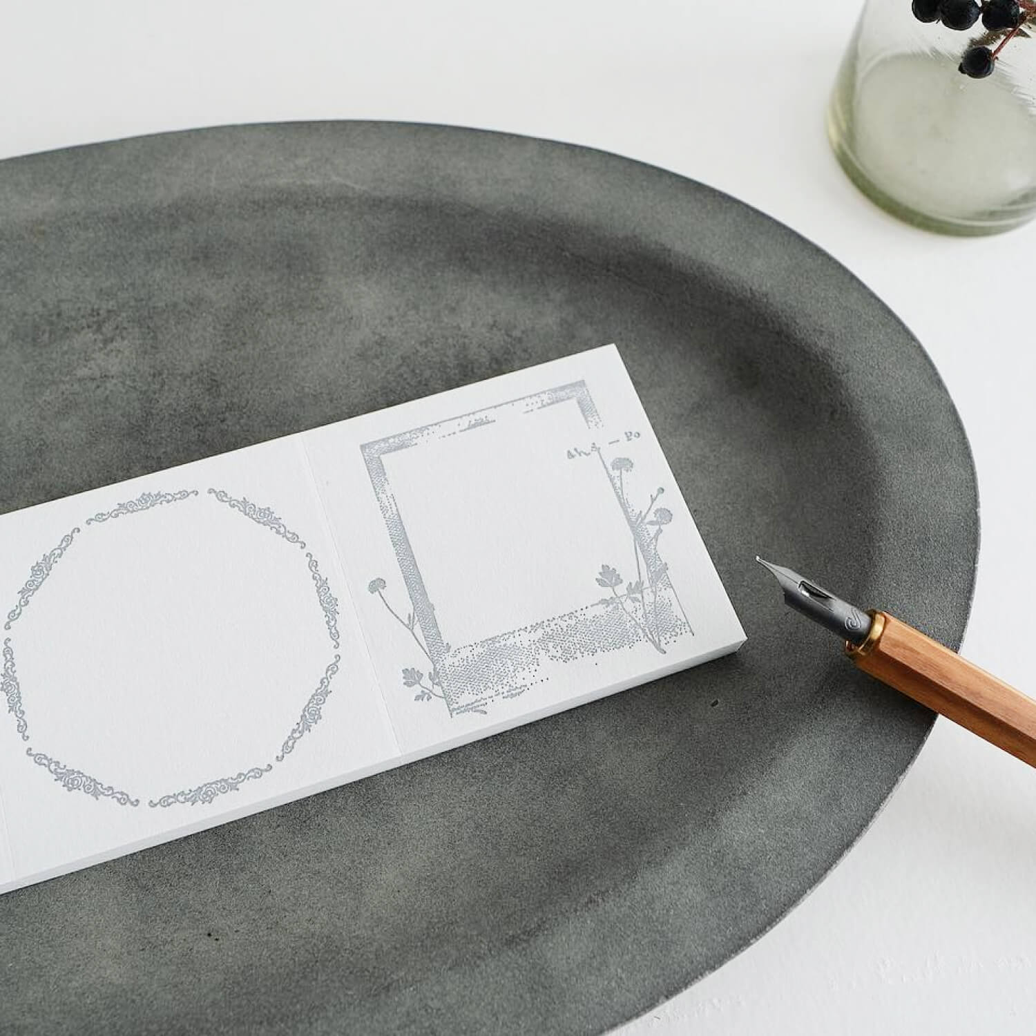 Yohaku Letterpress Memo Pad – Collection Grey