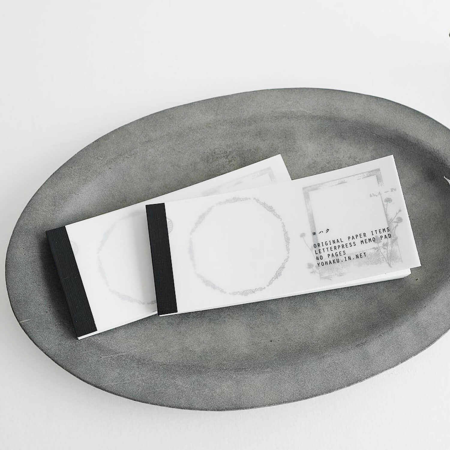 Yohaku Letterpress Memo Pad – Collection Grey