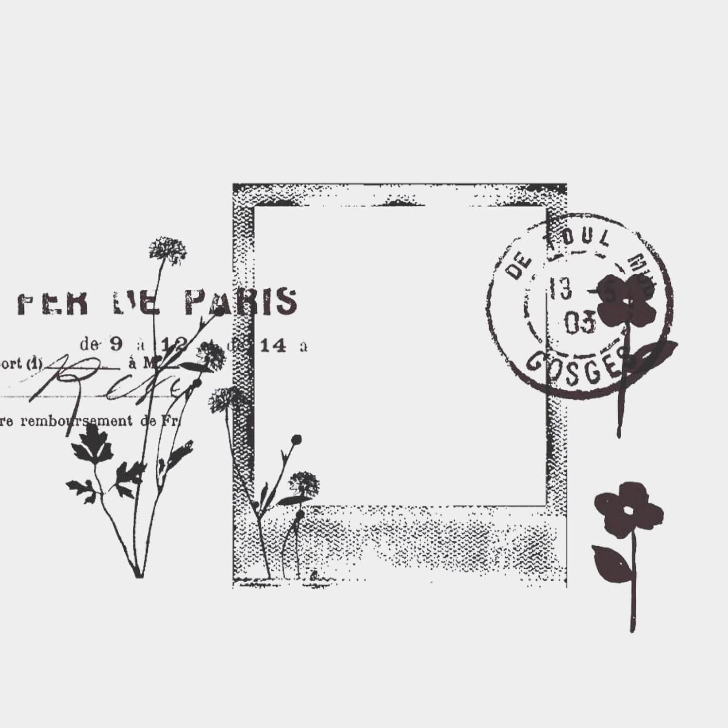 Yohaku Rubber Stamp – Polaroid Frame (S-049)