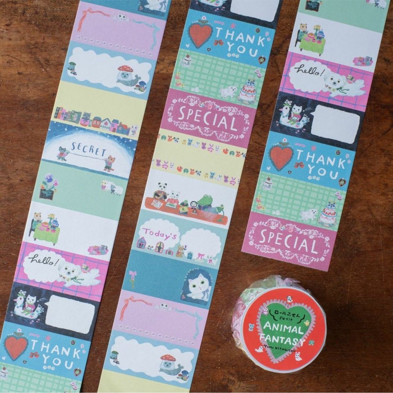 Yumi Kitagishi Petit Sticky Notes Roll - Animal Fantasy