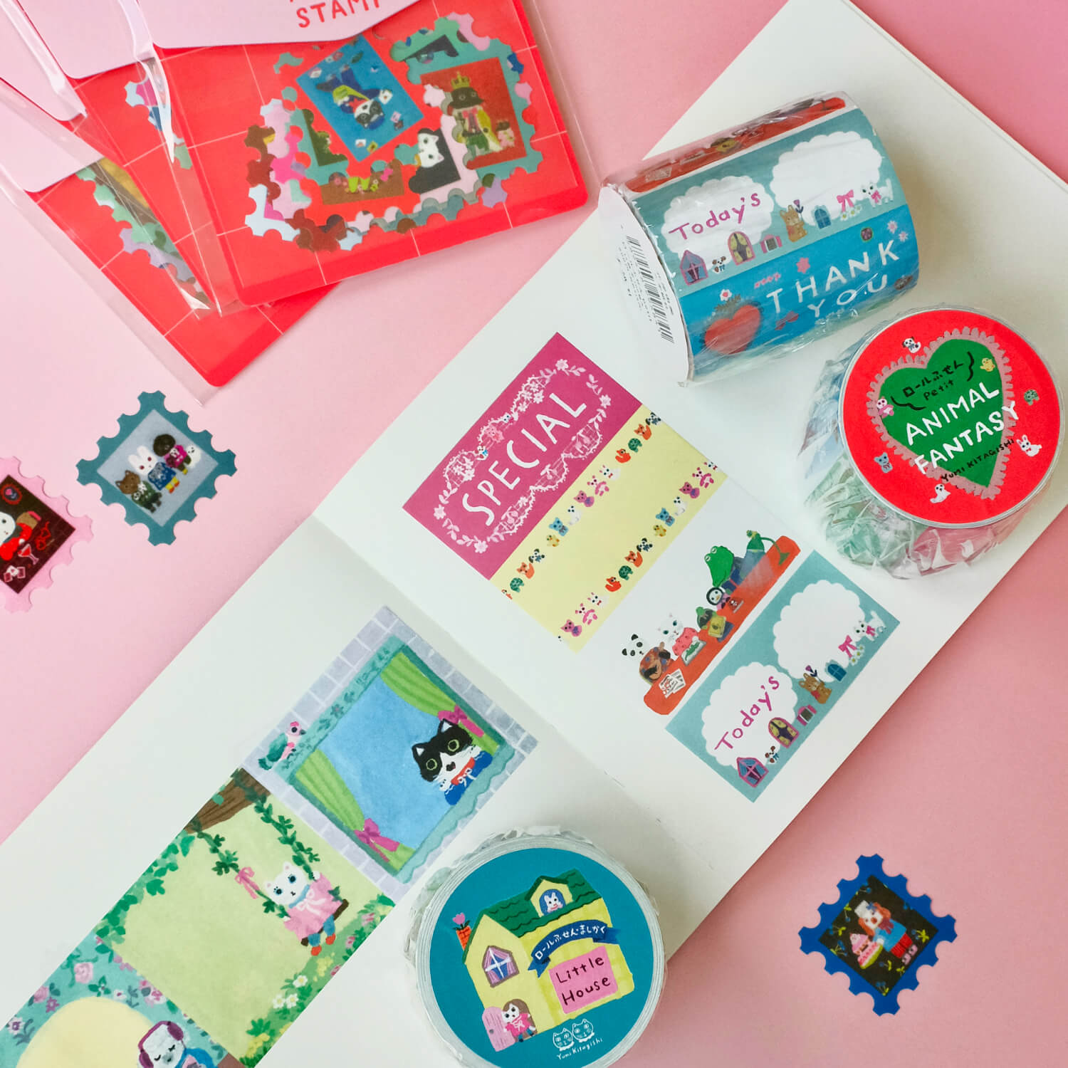 Yumi Kitagishi Petit Sticky Notes Roll - Animal Fantasy