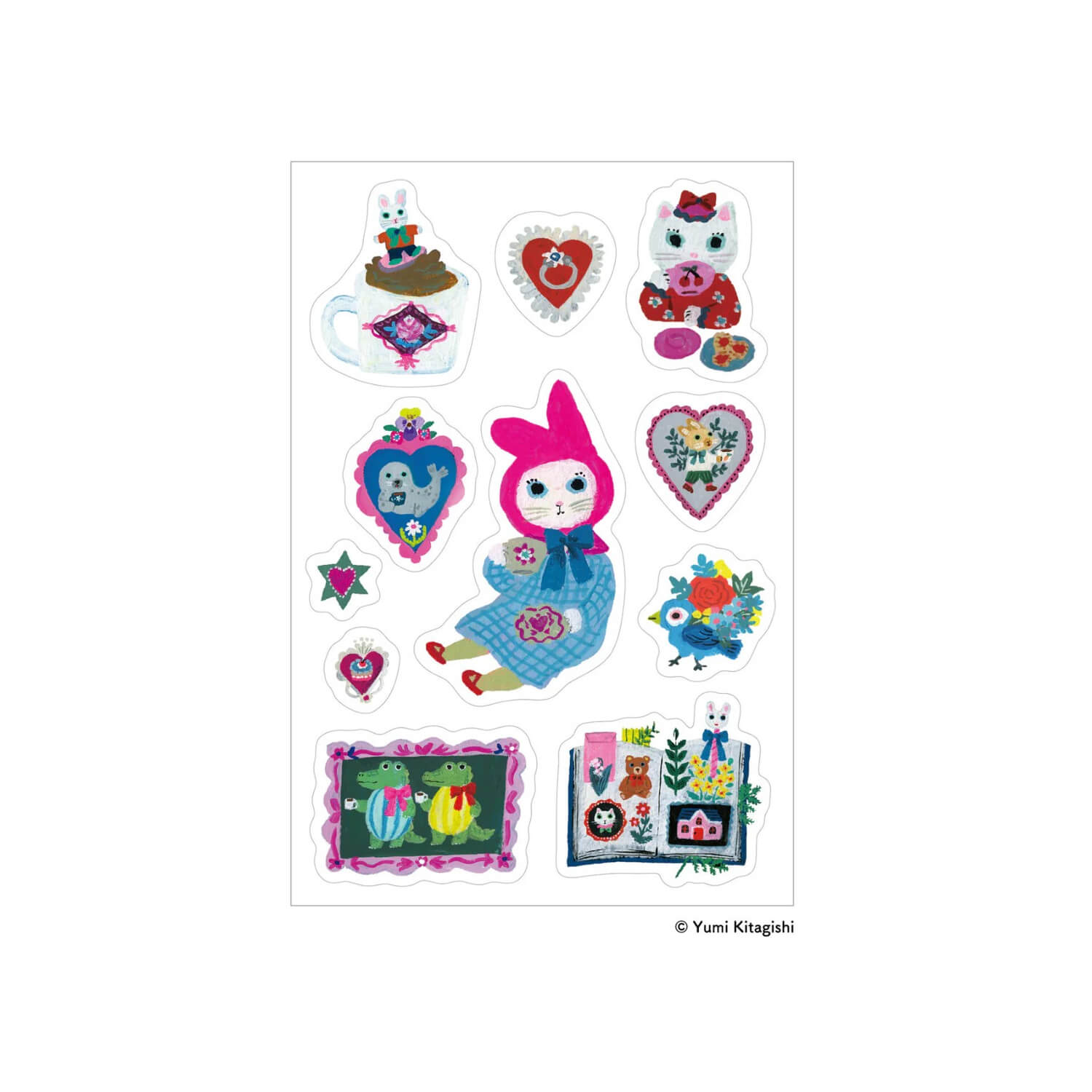 Sanby × Yumi Kitagishi Washable Sticker Sheet – Tea Time