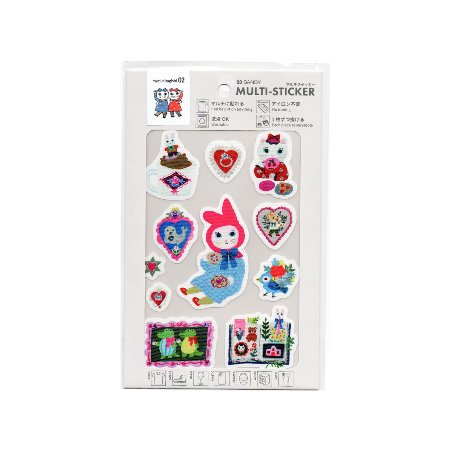 Sanby × Yumi Kitagishi Washable Sticker Sheet – Tea Time