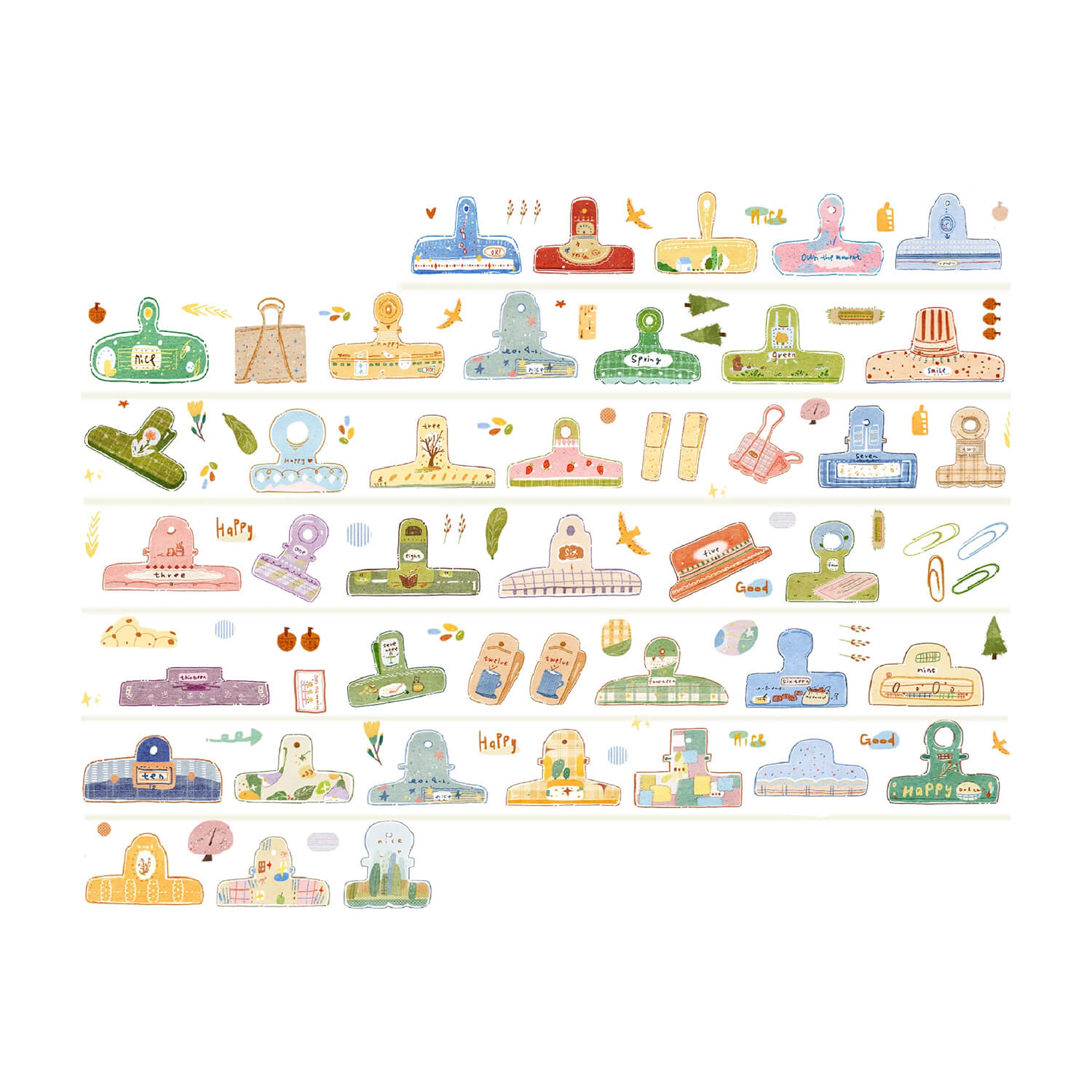 Zhiling Studio Kiss Cut Masking Tape - Lots of Clips