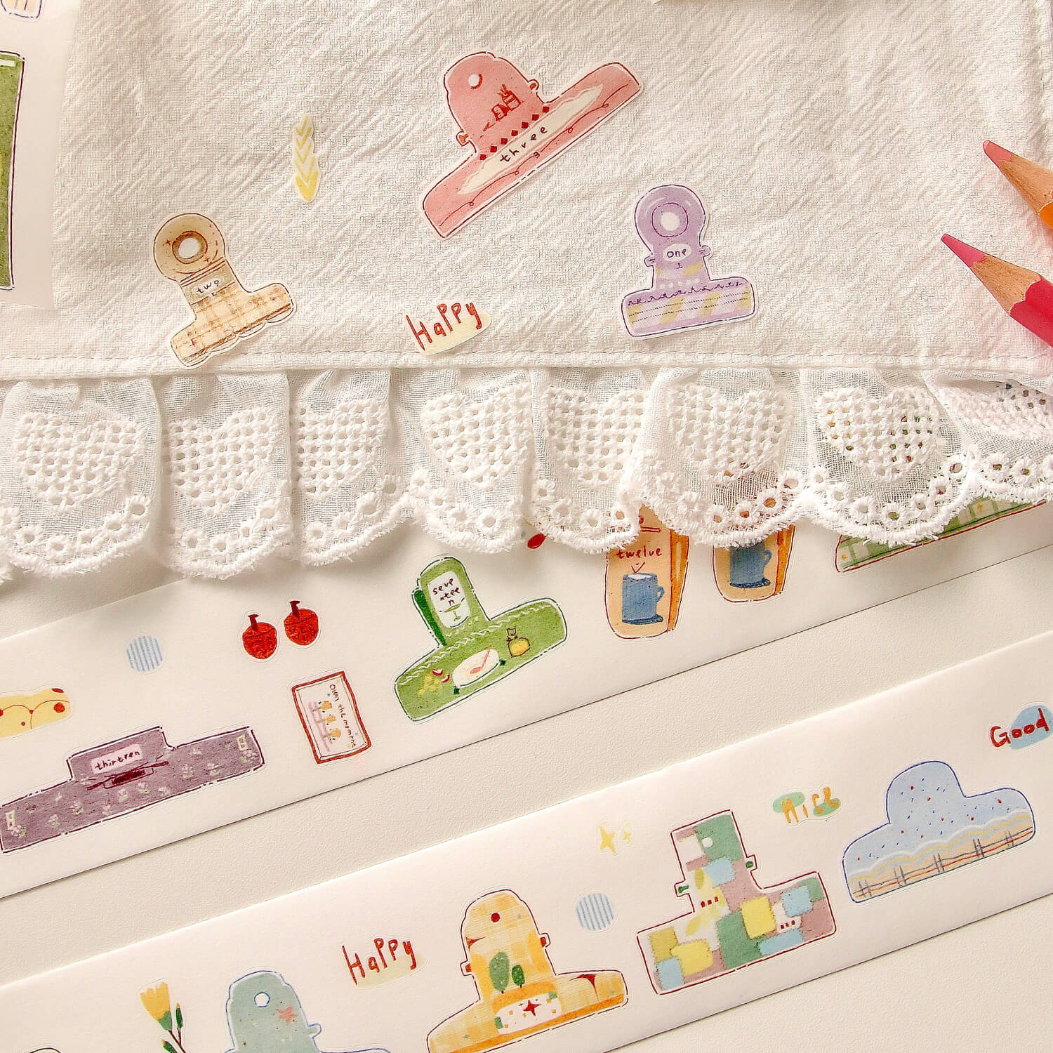 Zhiling Studio Kiss Cut Masking Tape - Lots of Clips