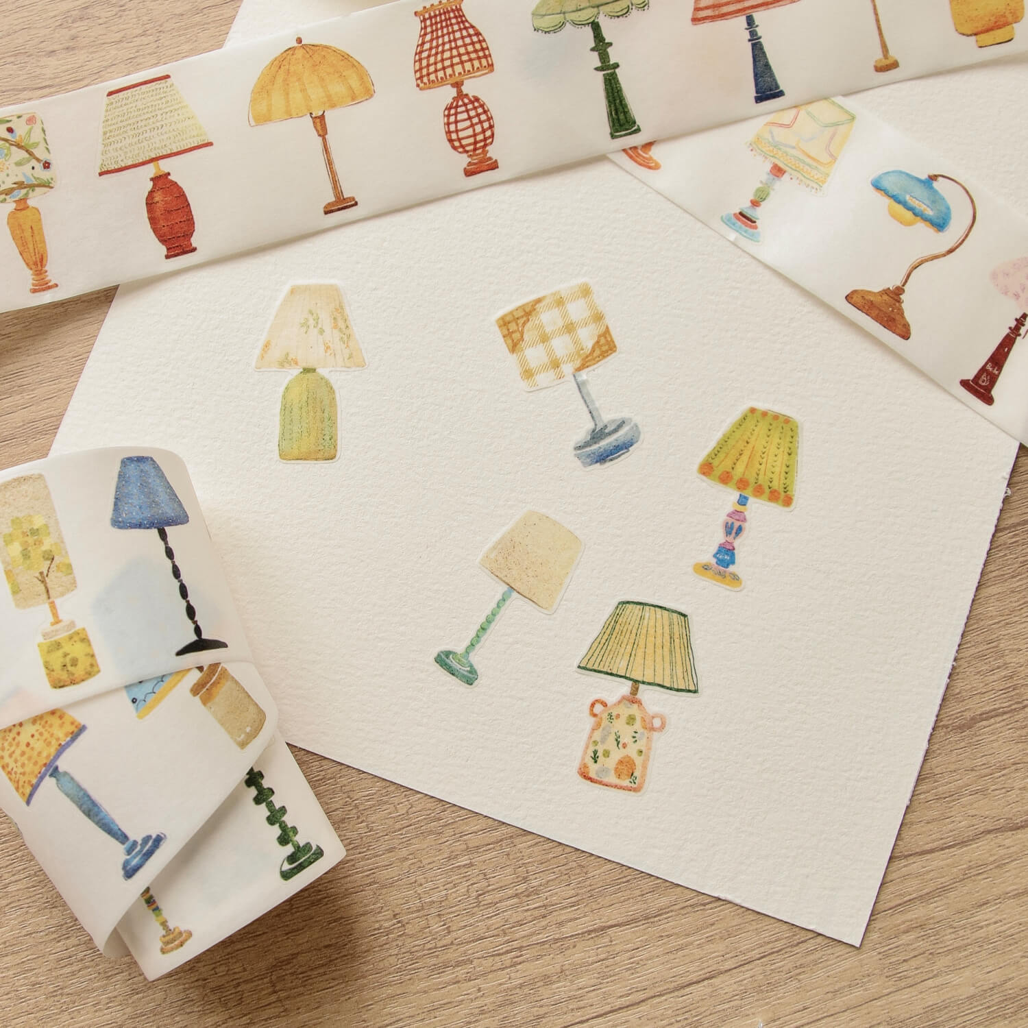 Zhiling Studio Kiss Cut Masking Tape - Lots of Lamps