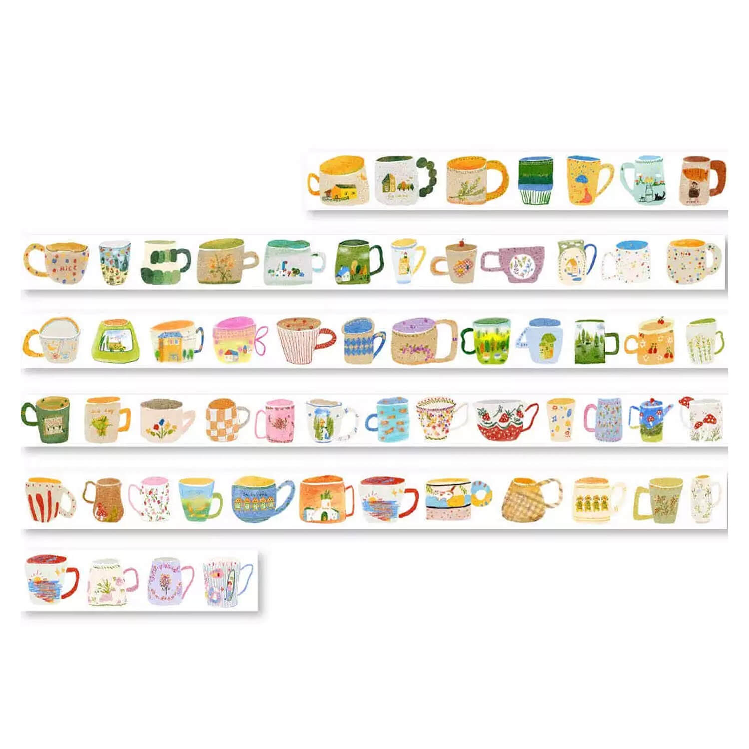 Zhiling Studio Kiss Cut Masking Tape - Lots of Mugs