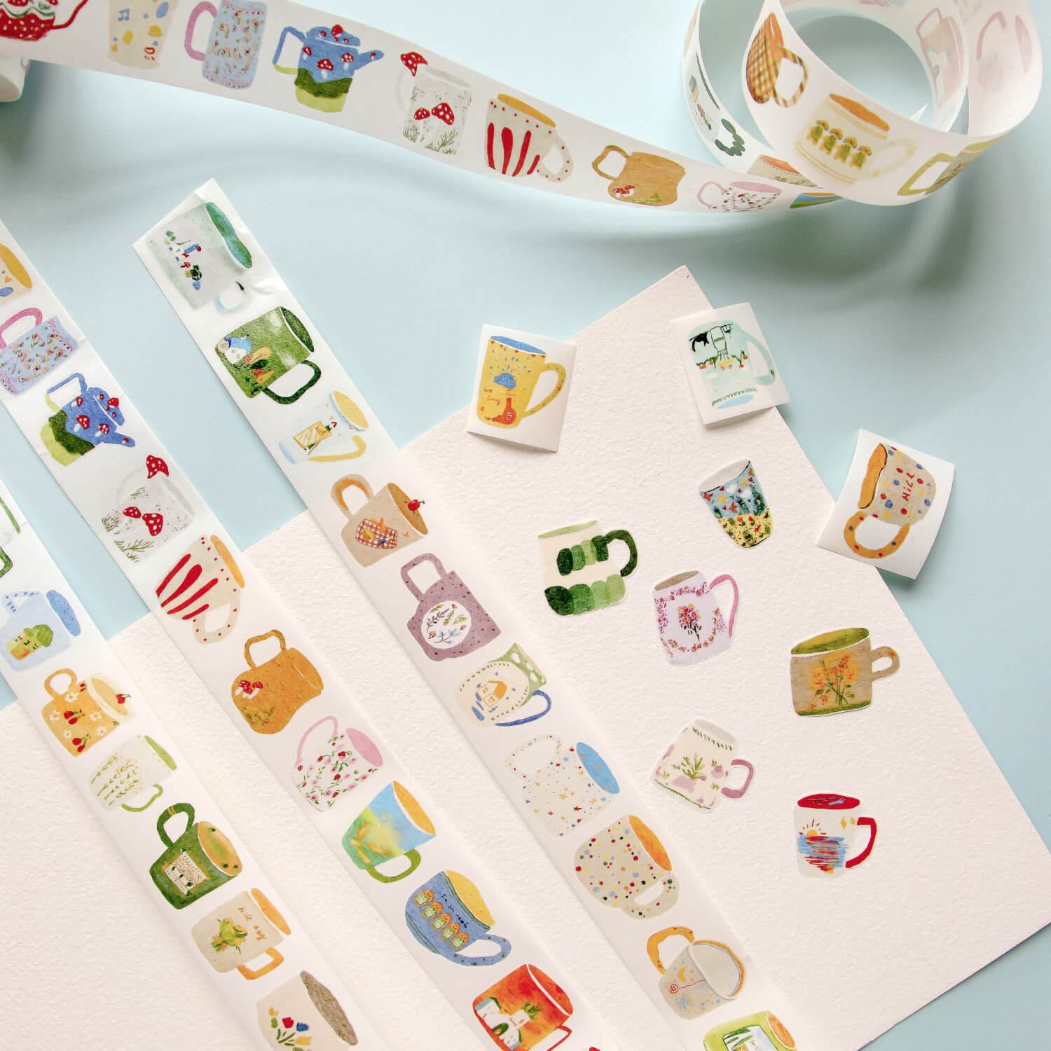Zhiling Studio Kiss Cut Masking Tape - Lots of Mugs