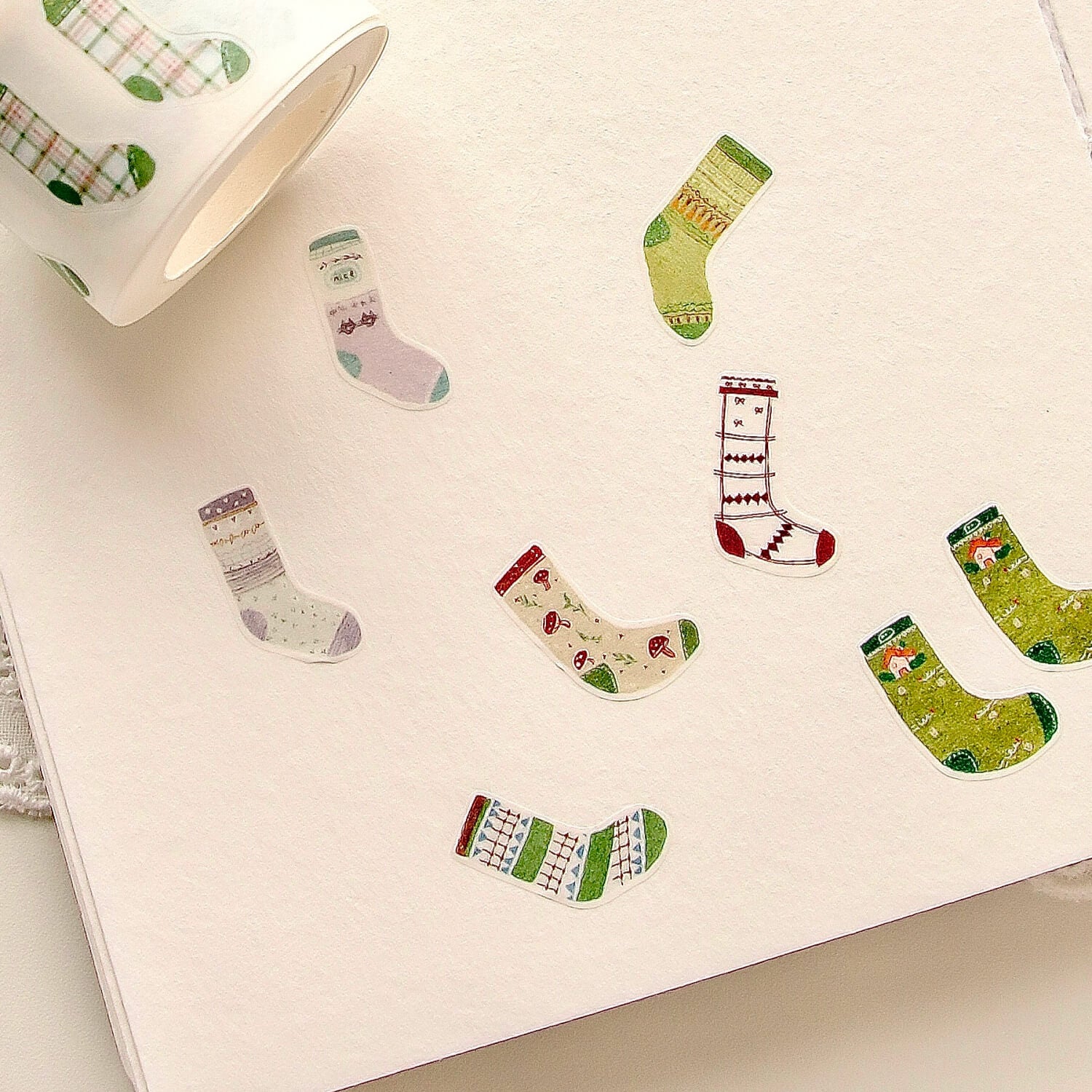 Zhiling Studio Kiss Cut Masking Tape - Lots of Socks