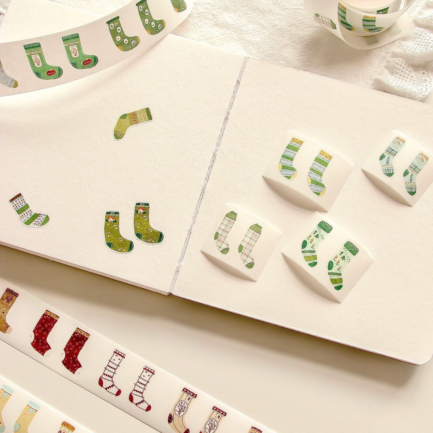 Zhiling Studio Kiss Cut Masking Tape - Lots of Socks