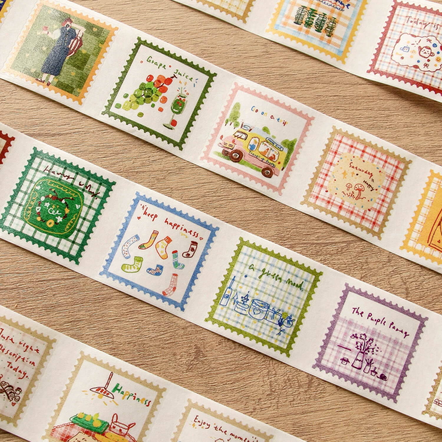 Zhiling Studio Kiss Cut Masking Tape - Lots of Stamps