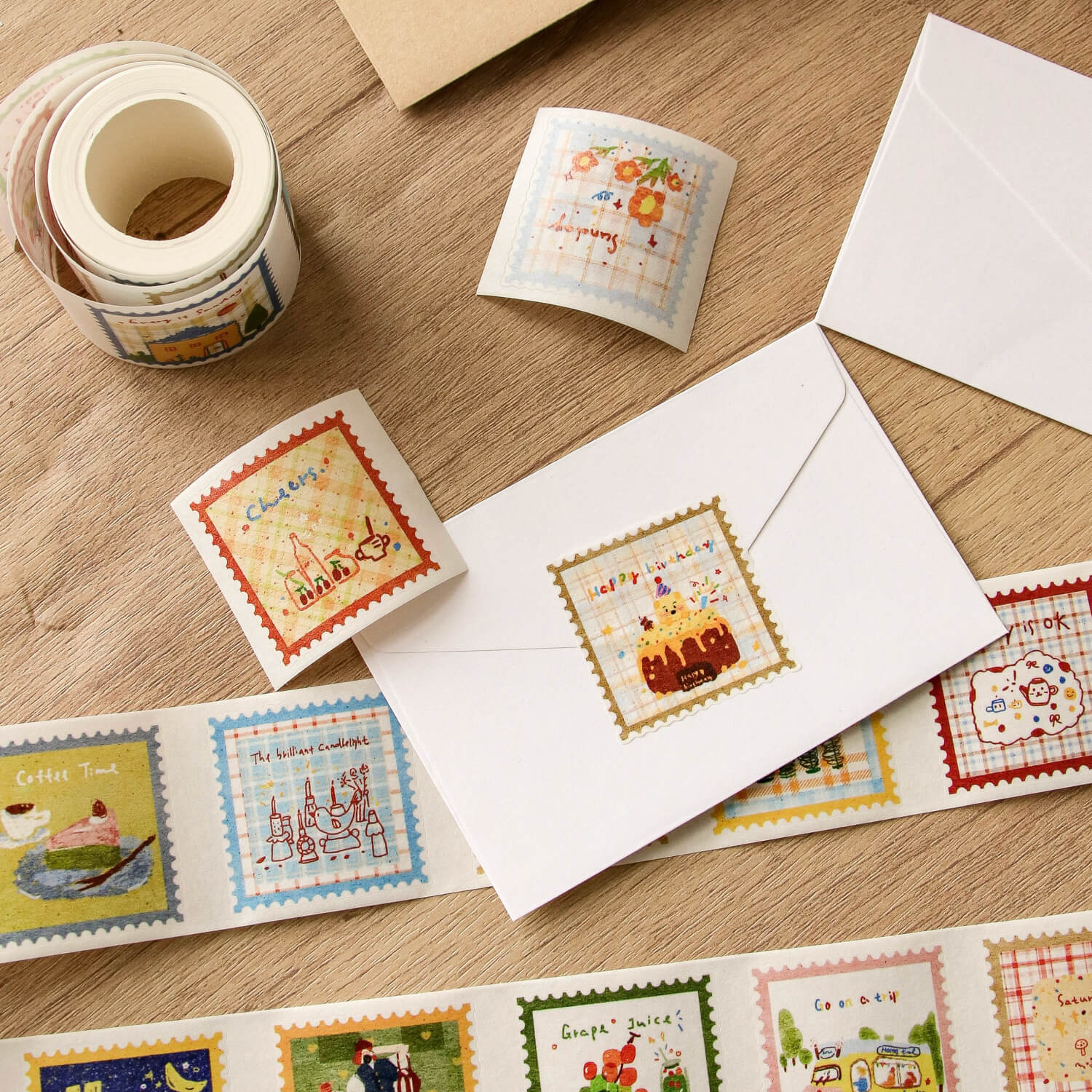 Zhiling Studio Kiss Cut Masking Tape - Lots of Stamps
