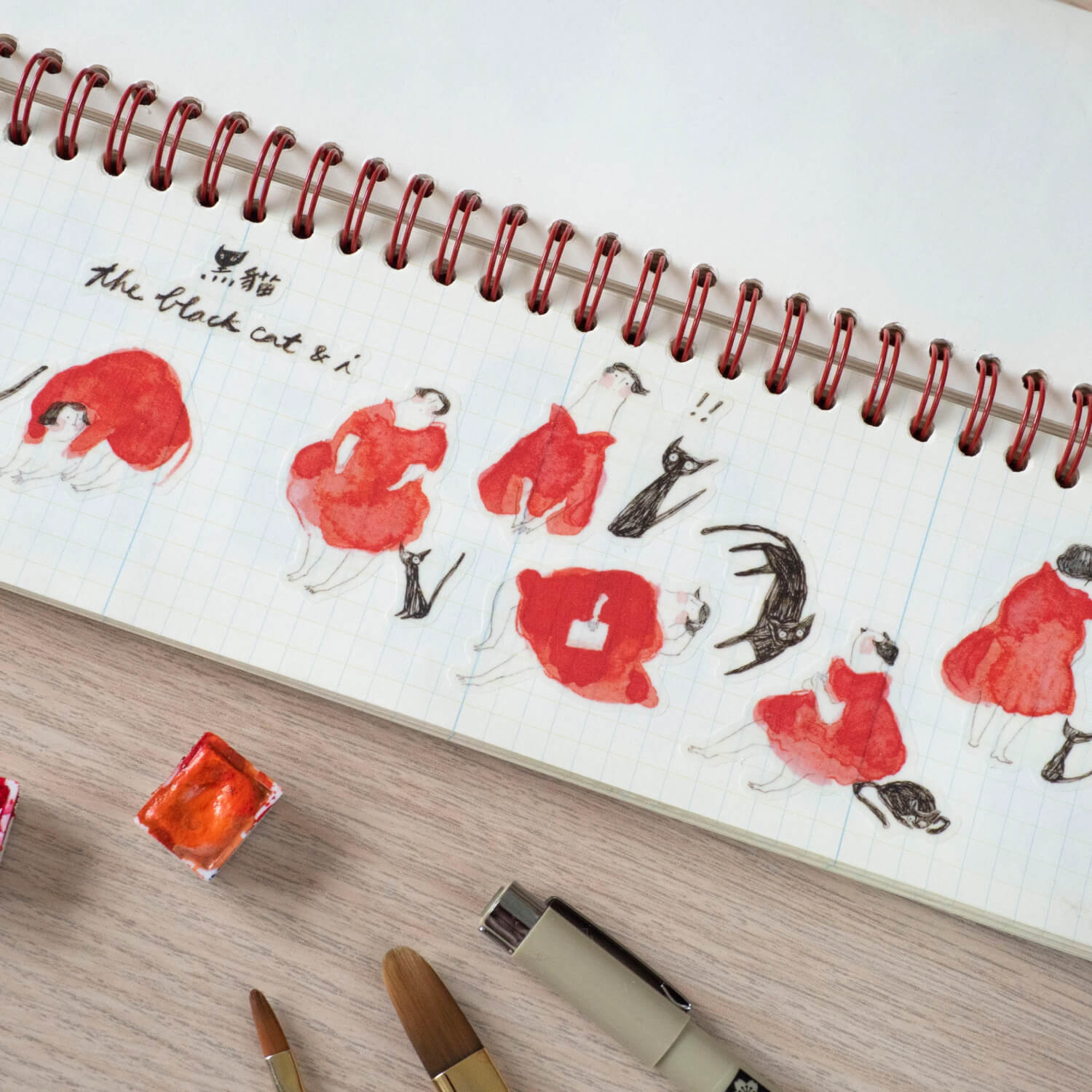 dodolulu Sticker Sheet - The Black Cat