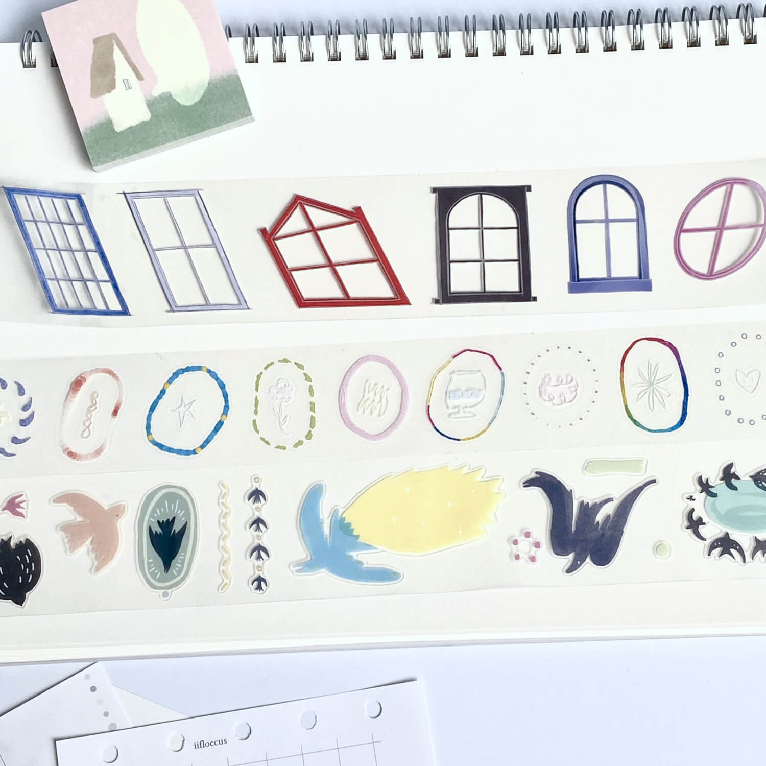 iifloccus Kiss-Cut Clear Masking Tape – Rainbow Ring