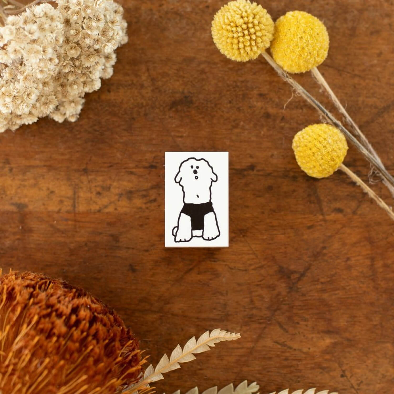 iwahanko Rubber Stamp – Fluffy Dog