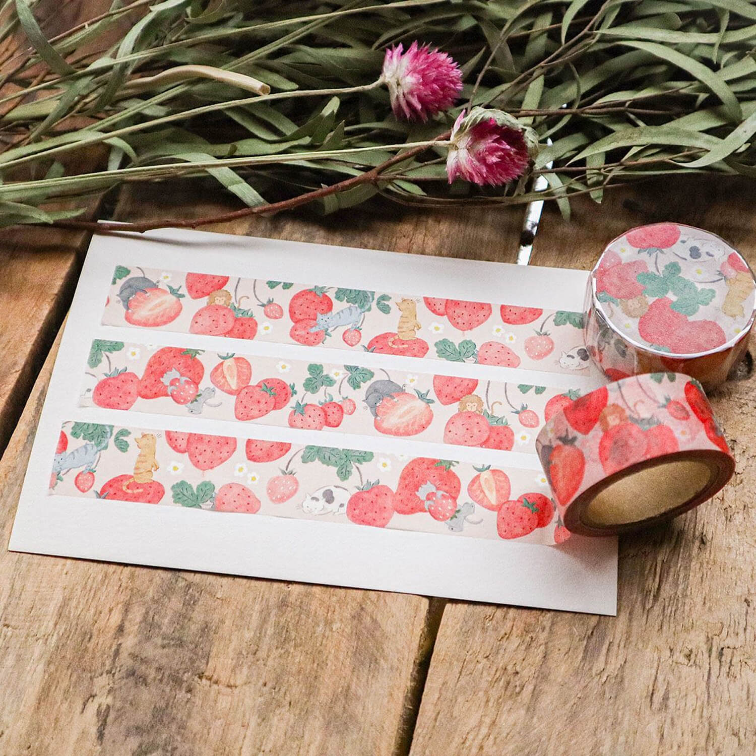 meriBUN Local Series Washi Tape – Tochigi Strawberry Cats