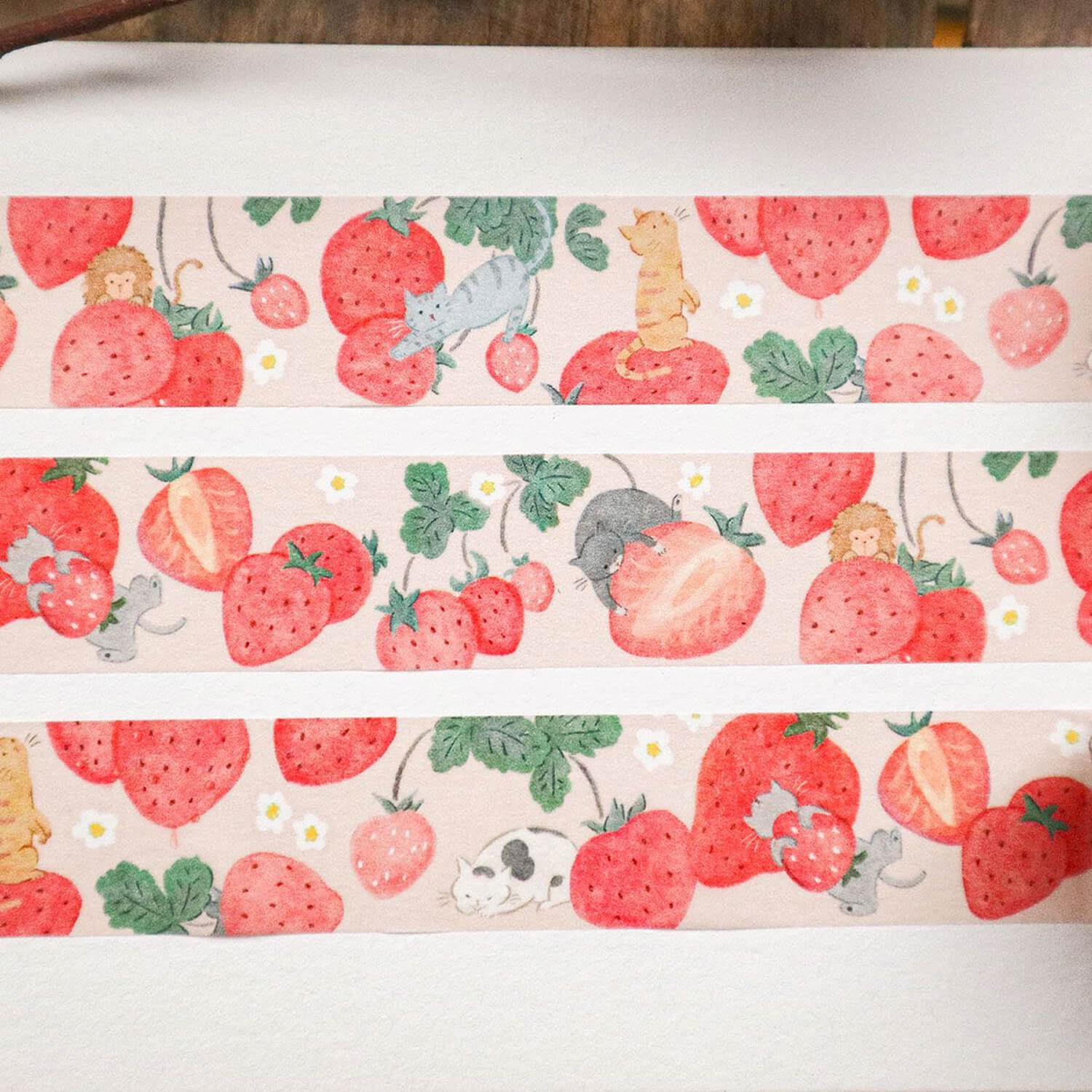 meriBUN Local Series Washi Tape – Tochigi Strawberry Cats