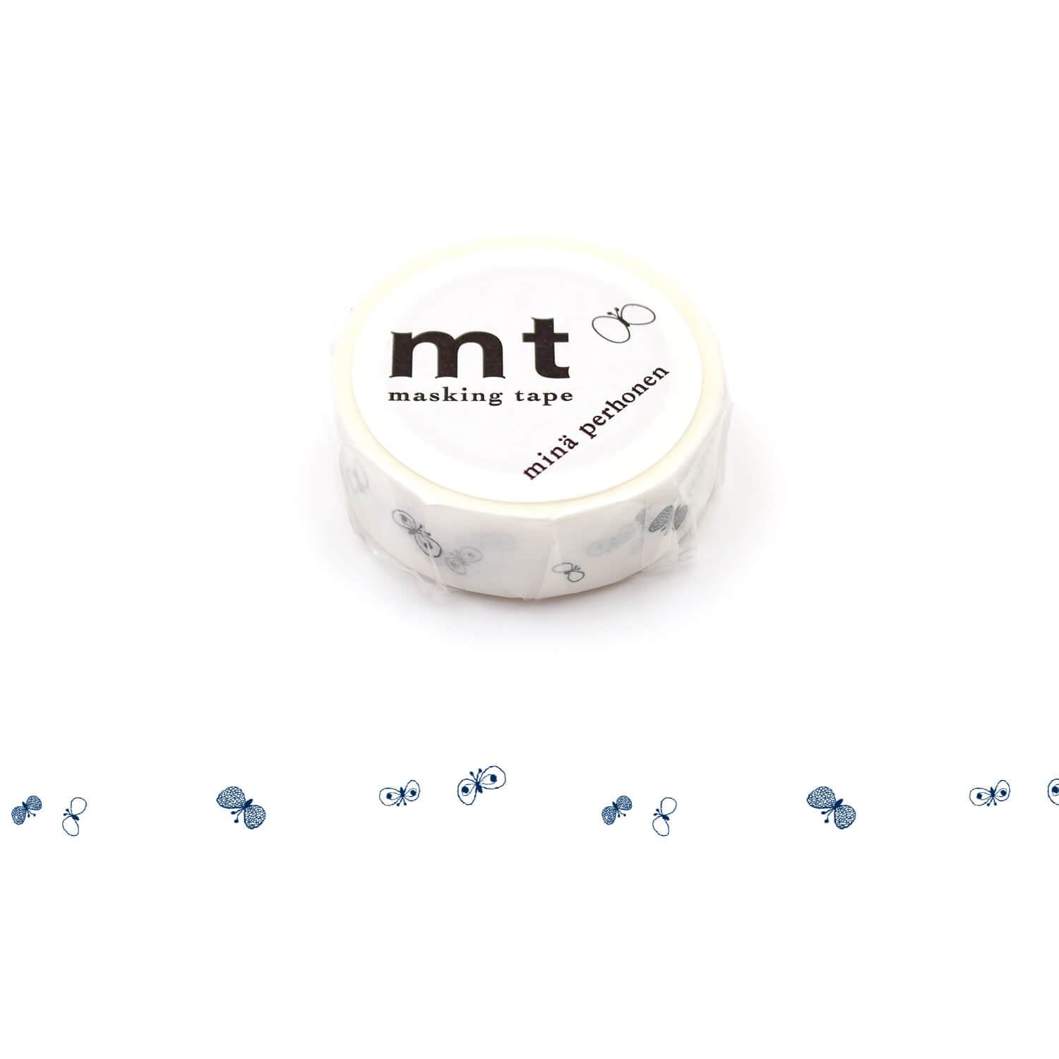 mt × Mina Perhonen Washi Tape – Choucho Logo (navy)