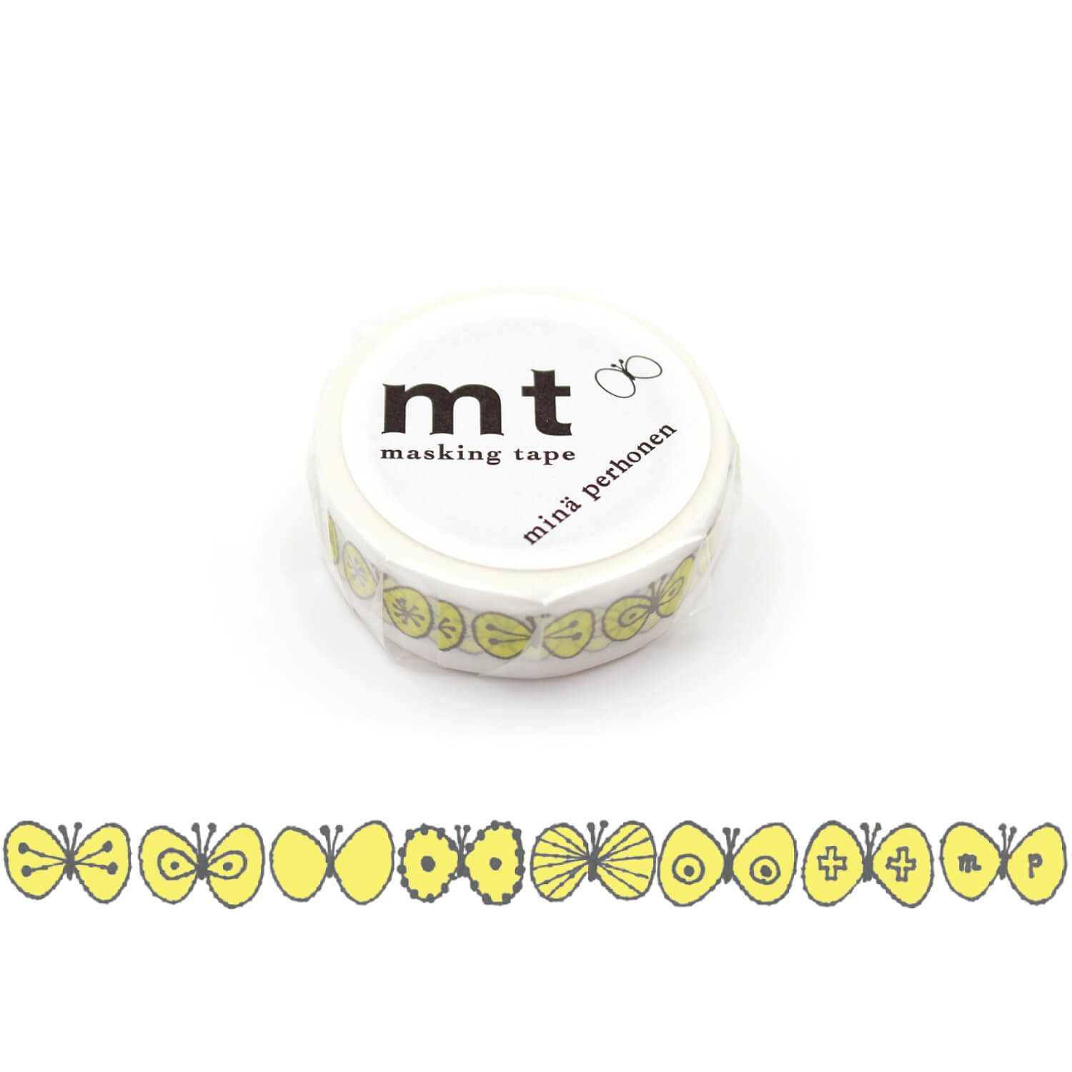 mt × Mina Perhonen Washi Tape – Choucho (Yellow)