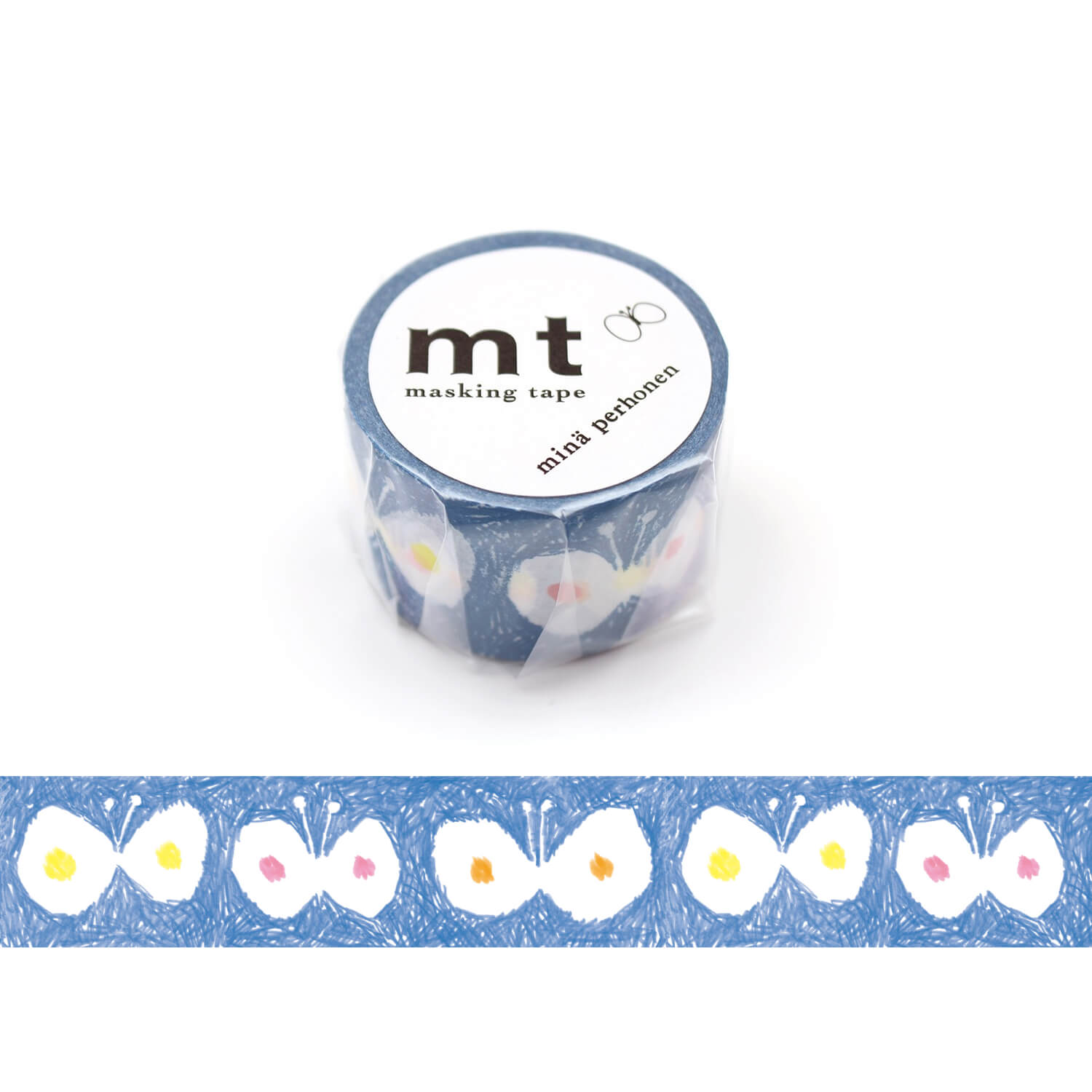 mt × Mina Perhonen Washi Tape – Hana Hane (Blue)