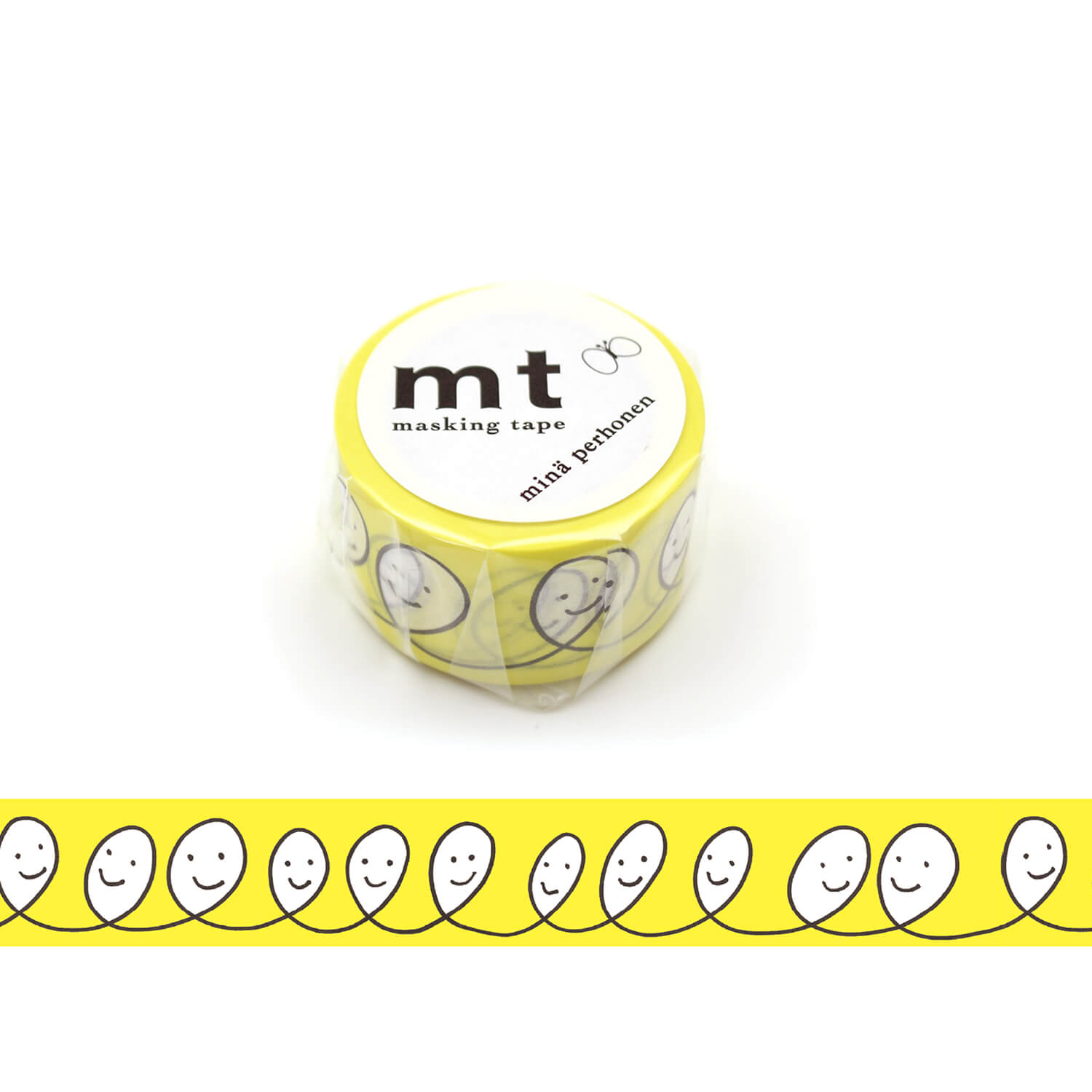 mt × Mina Perhonen Washi Tape – Smile (Yellow)