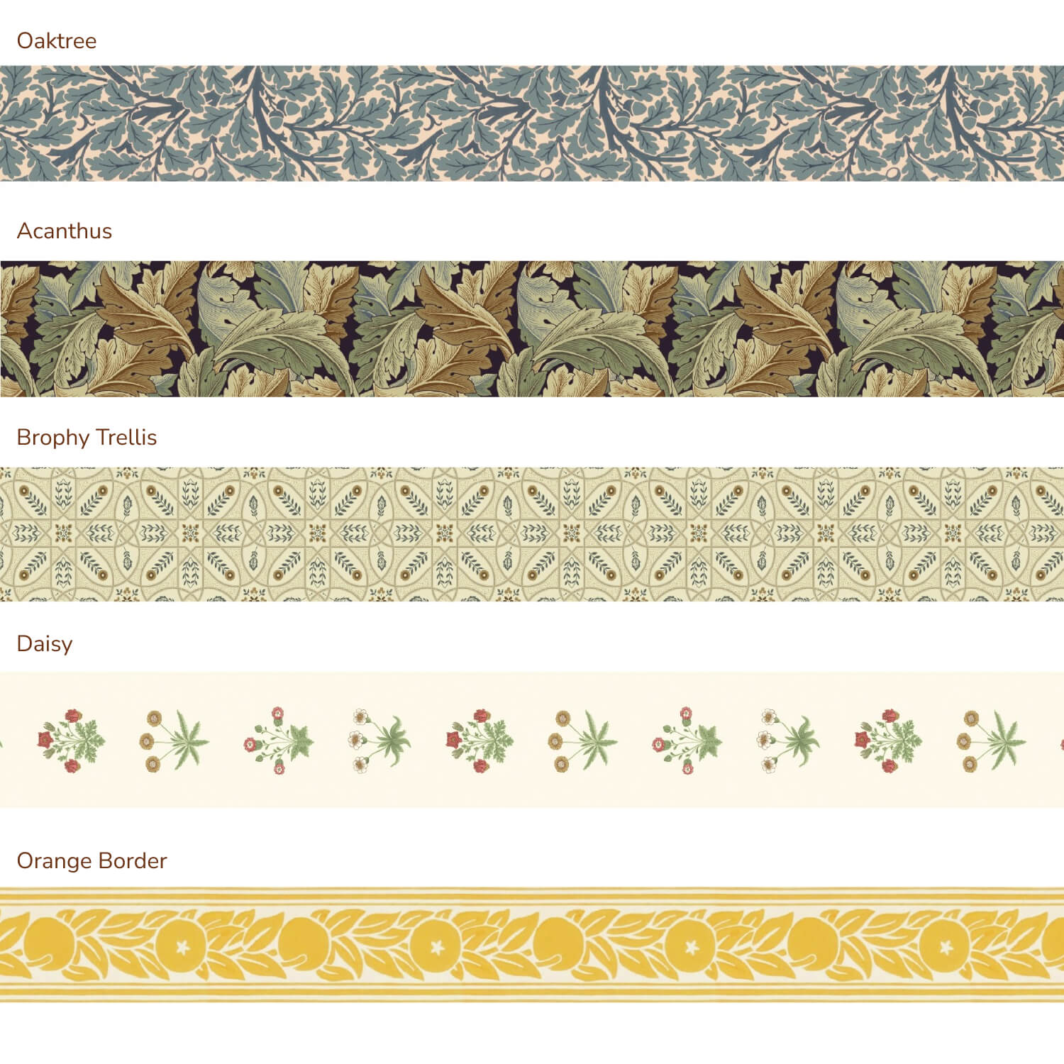 mt × Morris & Co. Washi Tape Set – 5 Classic Designs