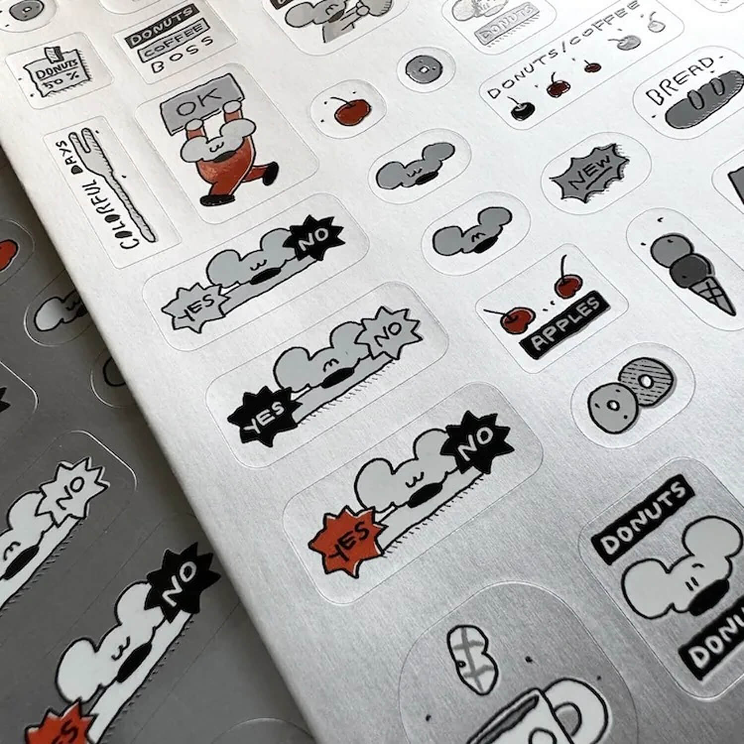 1991w2992 Silver Foil Sticker – Donuts Mission