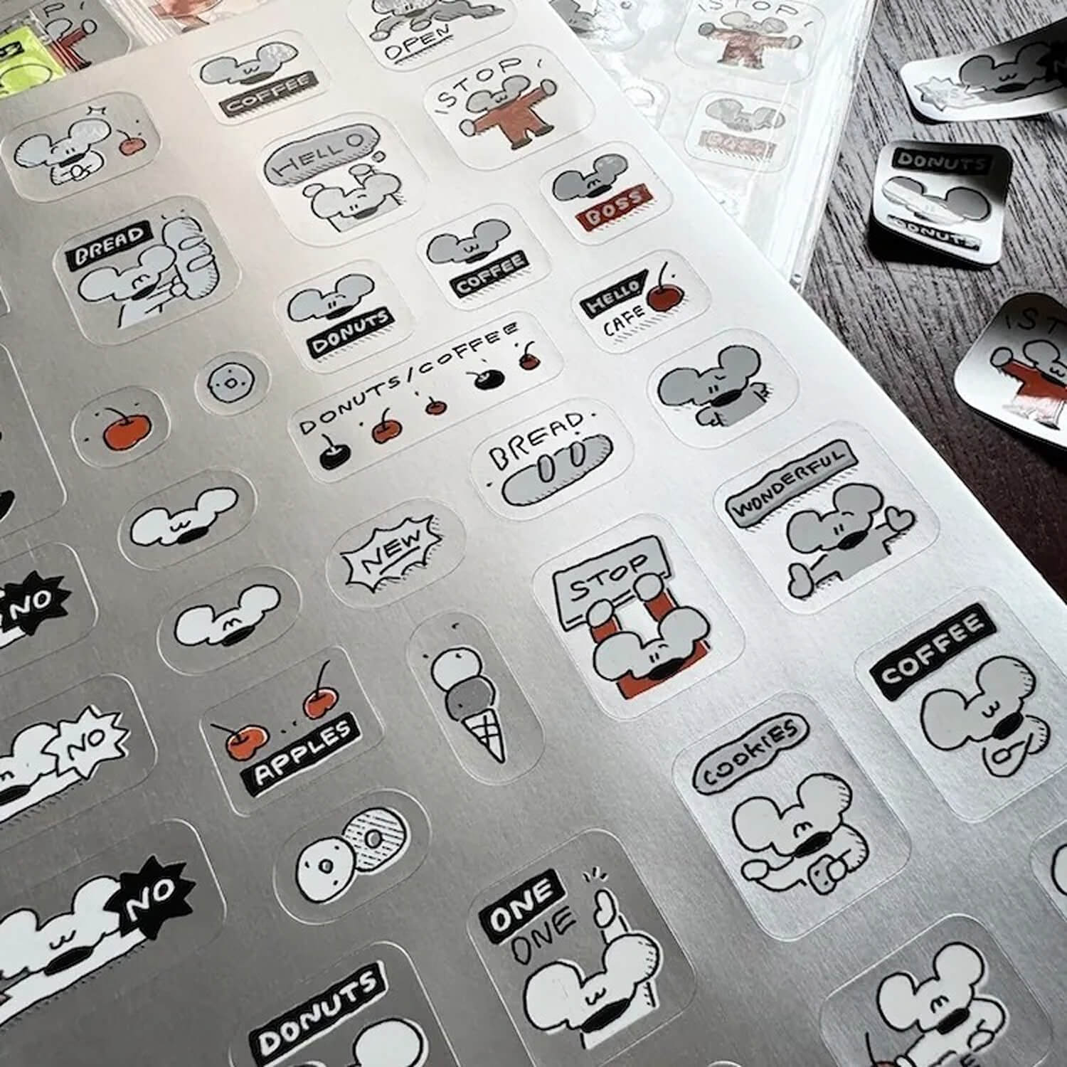 1991w2992 Silver Foil Sticker – Donuts Mission