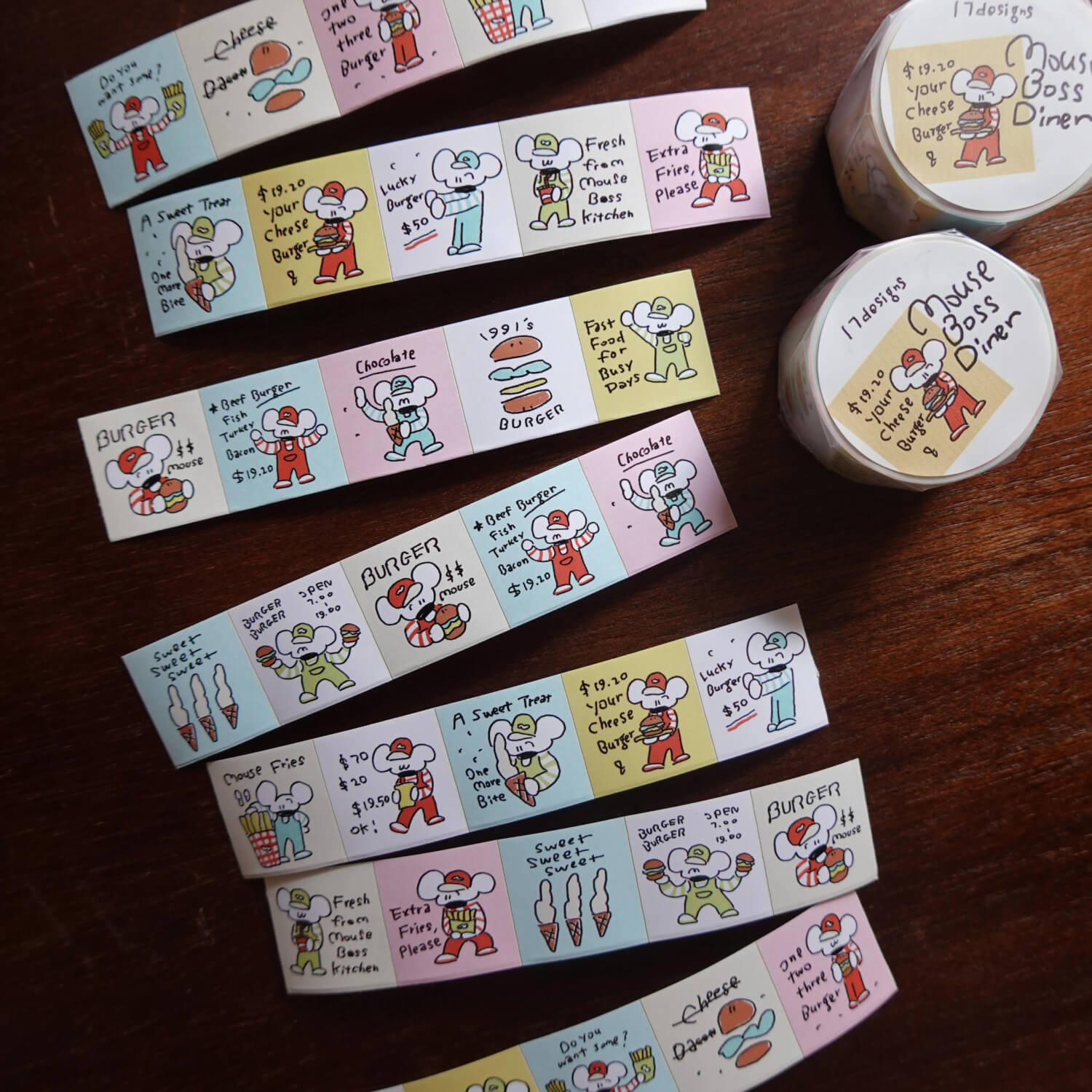 1991w2992 Sticker Roll – Mouse Boss's Diner