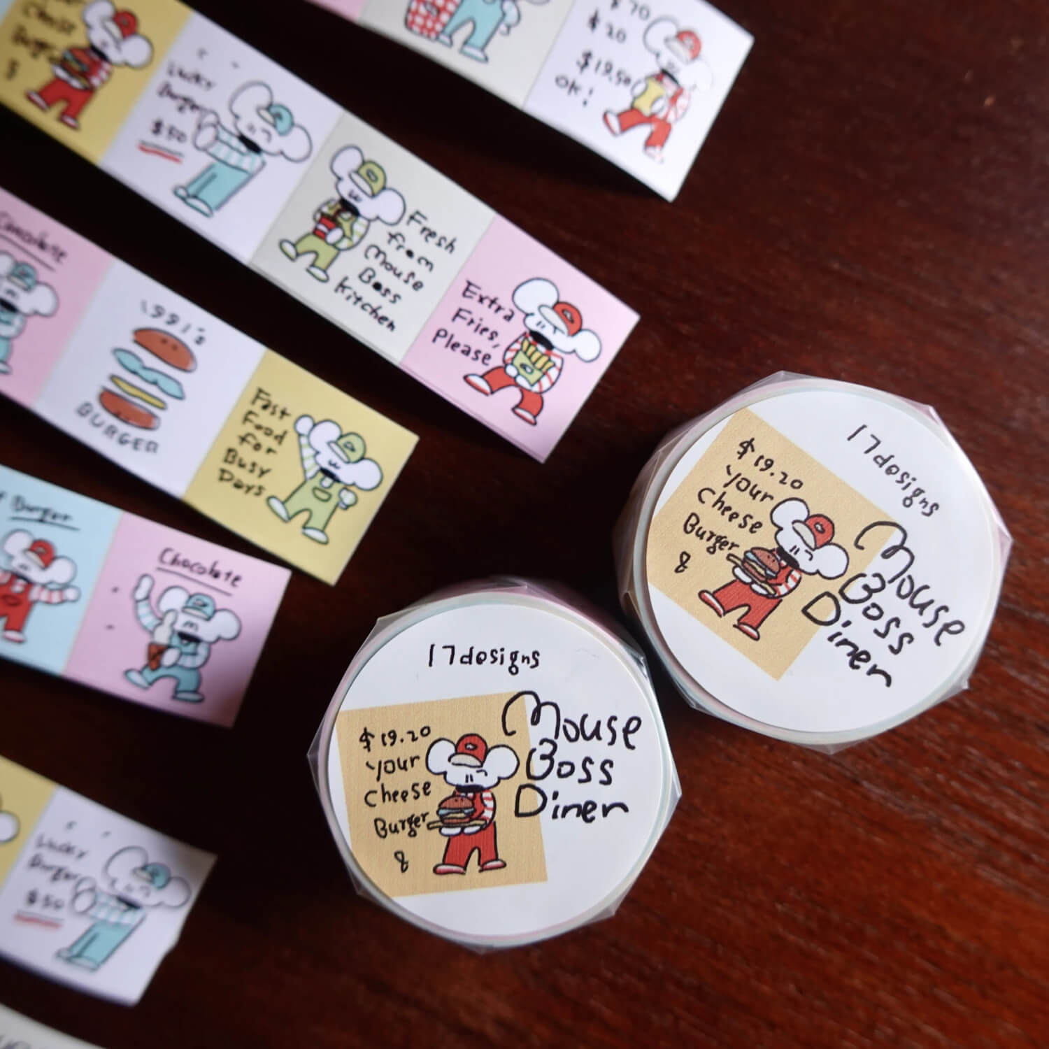 1991w2992 Sticker Roll – Mouse Boss's Diner
