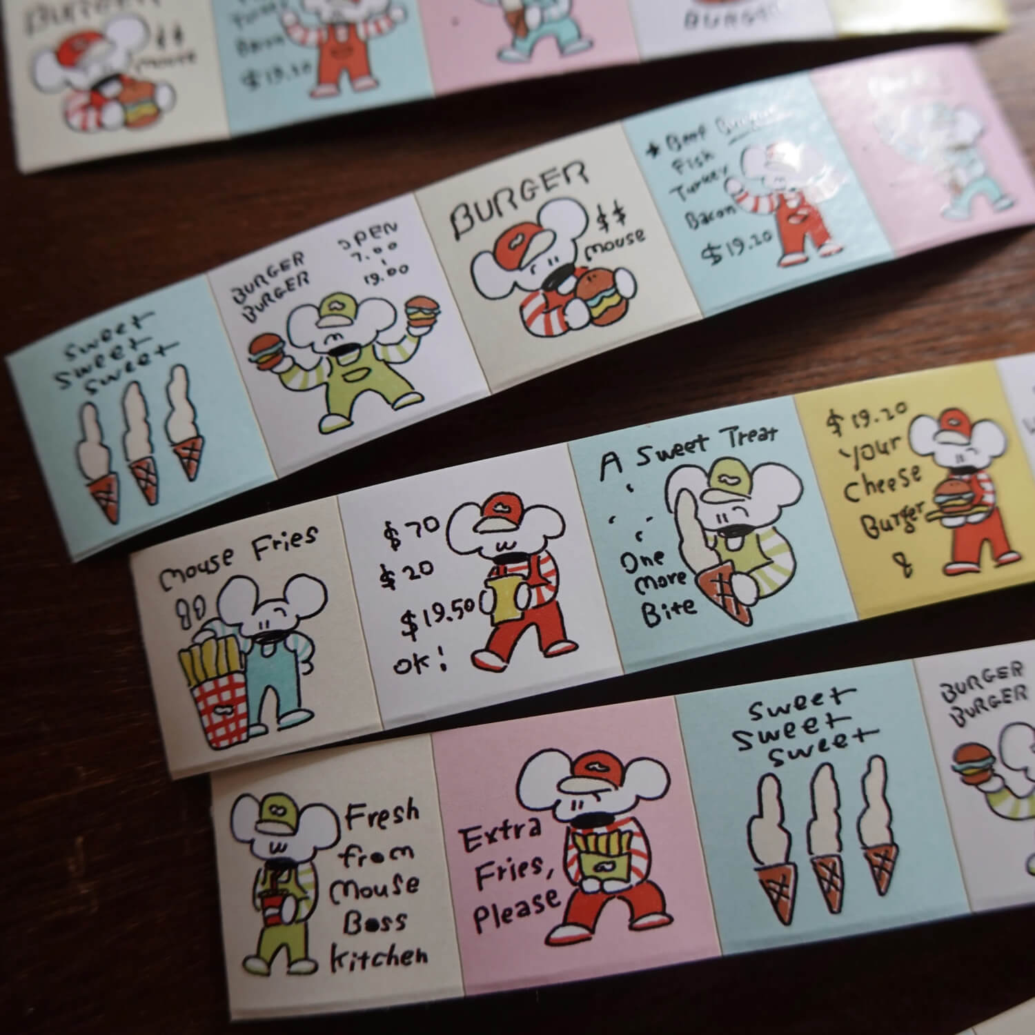 1991w2992 Sticker Roll – Mouse Boss's Diner
