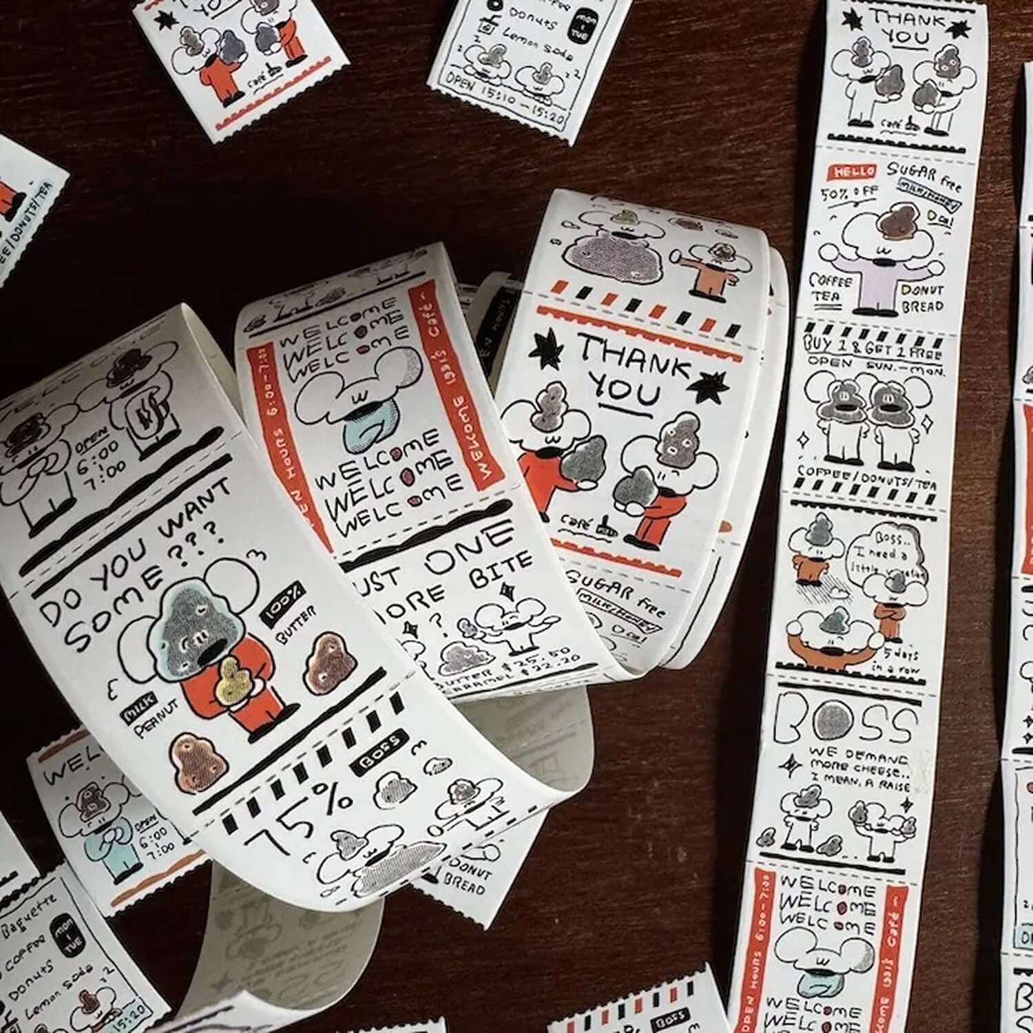1991w2992 Ticket Sticker Roll – Mouse Boss Thank You